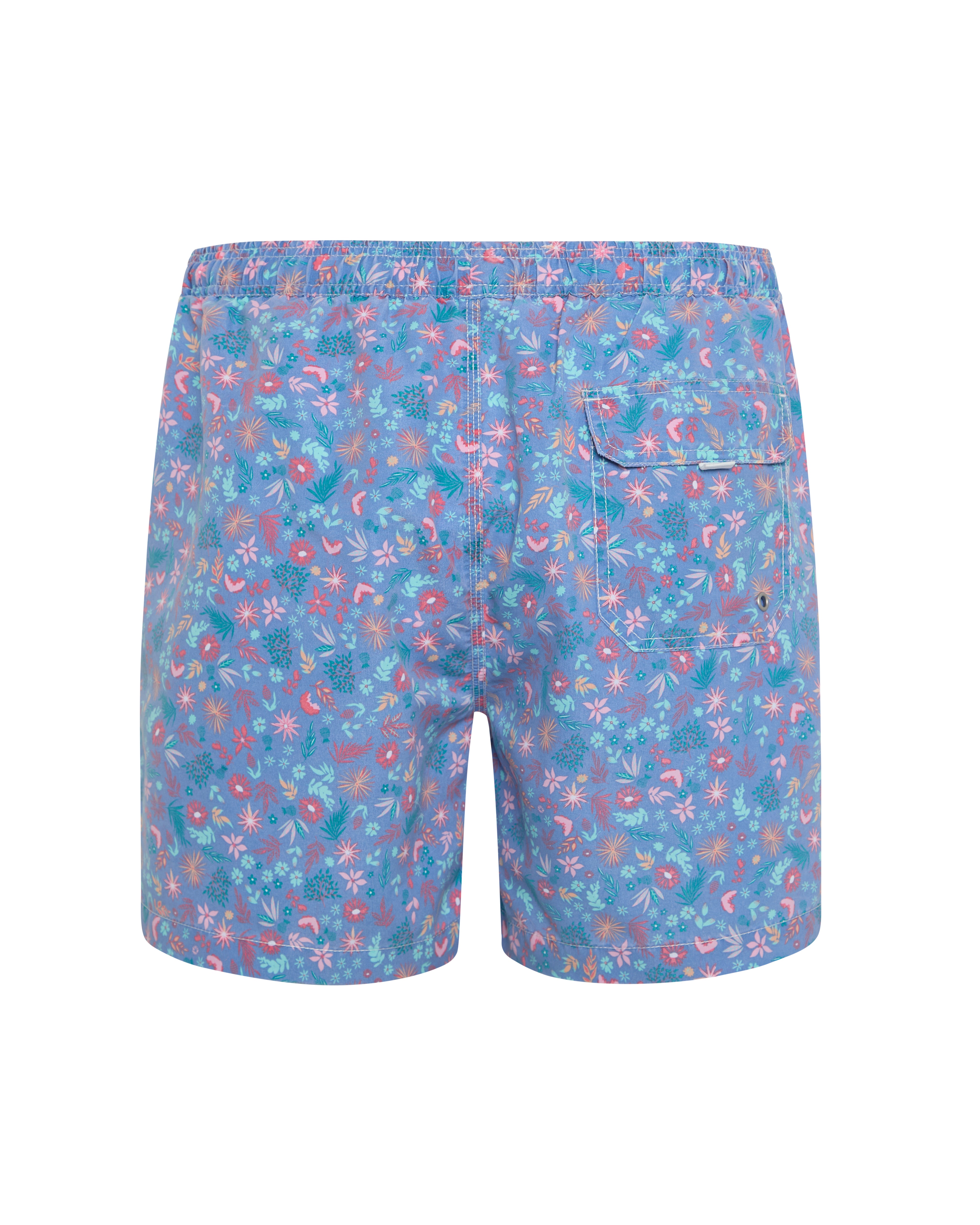 Bañador bermuda Flores azul jeans lavado