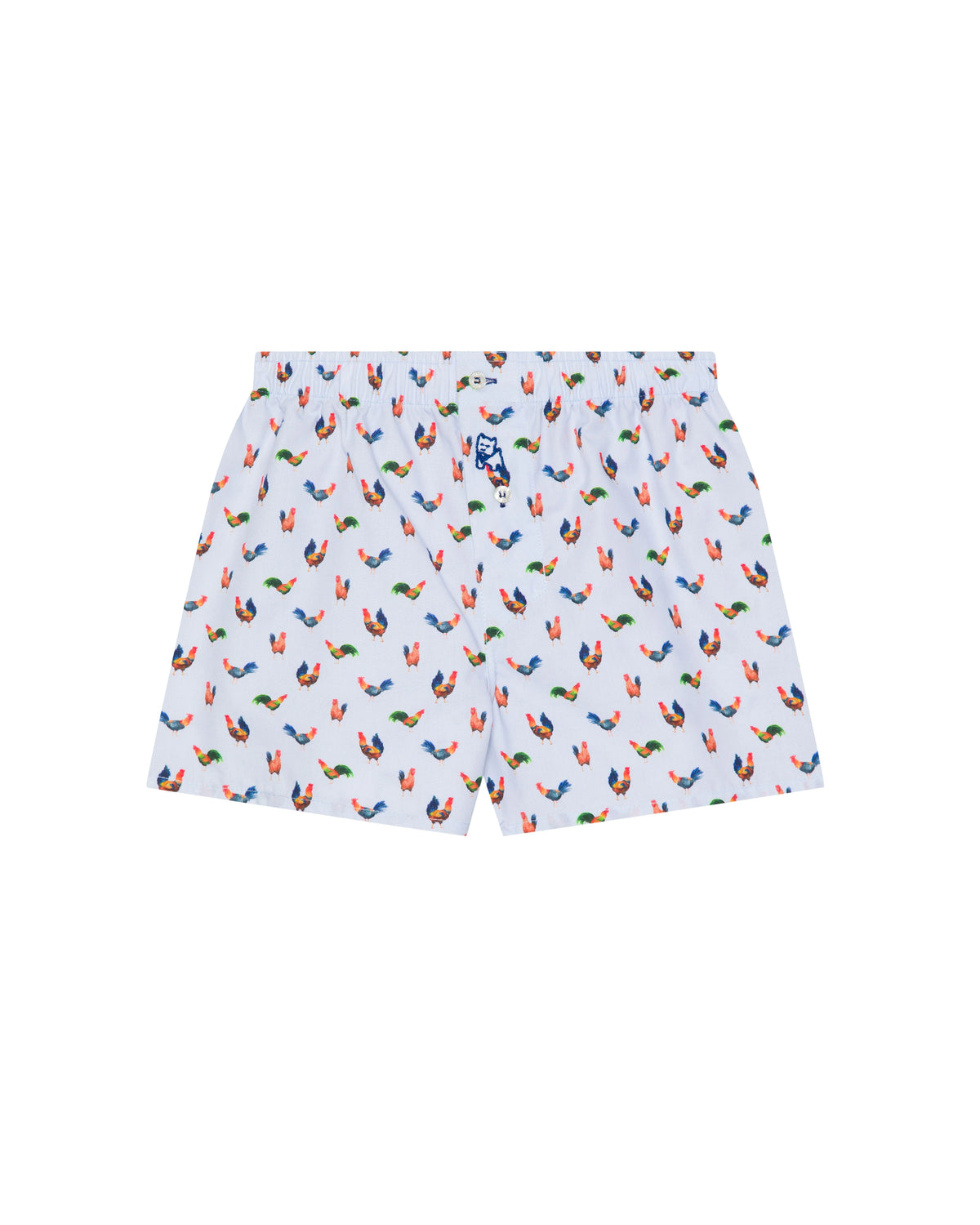 Bóxer de niño Kiff Kiff de algodón azul con estampado de gallos colores