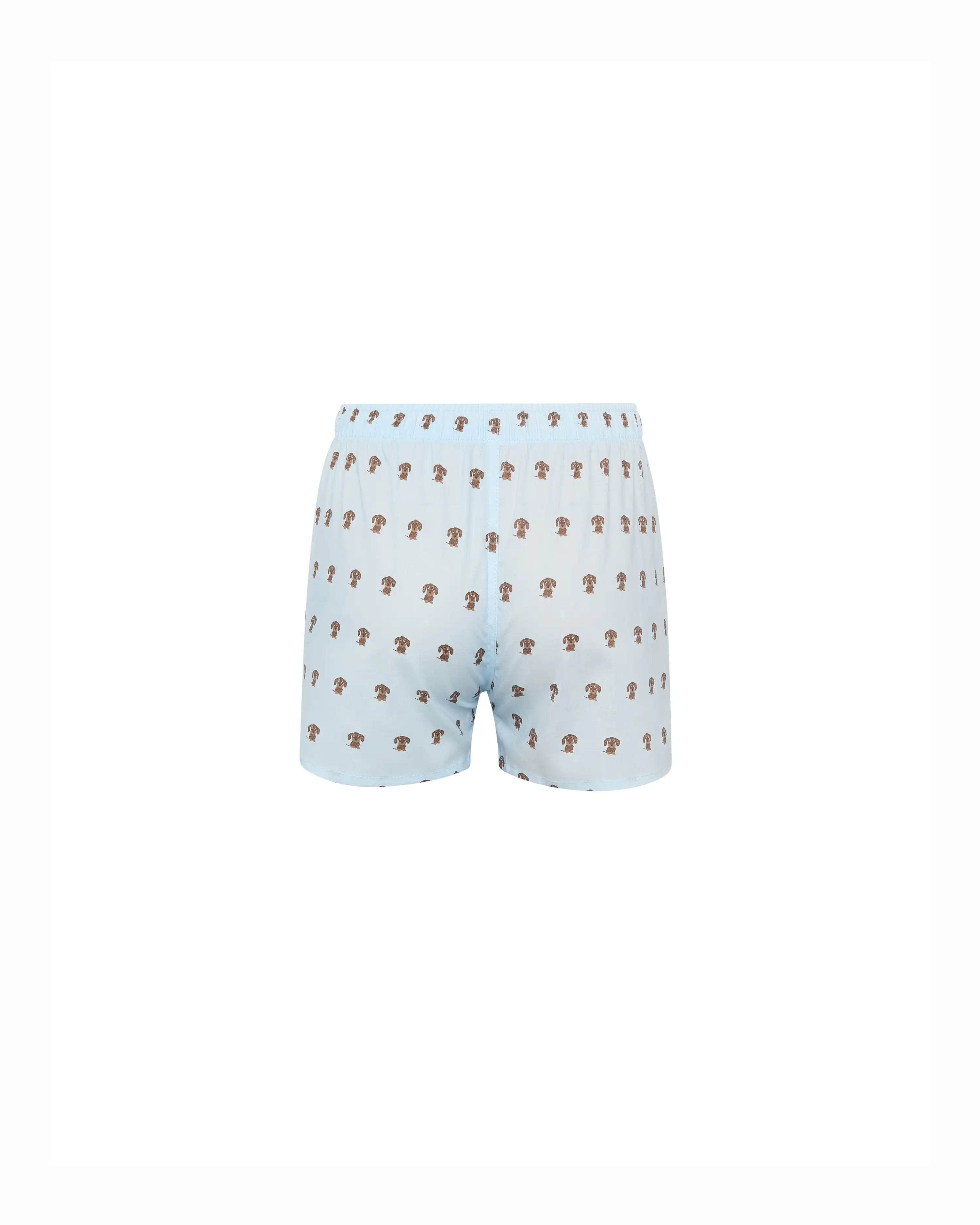 Bóxer de niño Kiff Kiff de algodón azul con estampado de cabeza perro