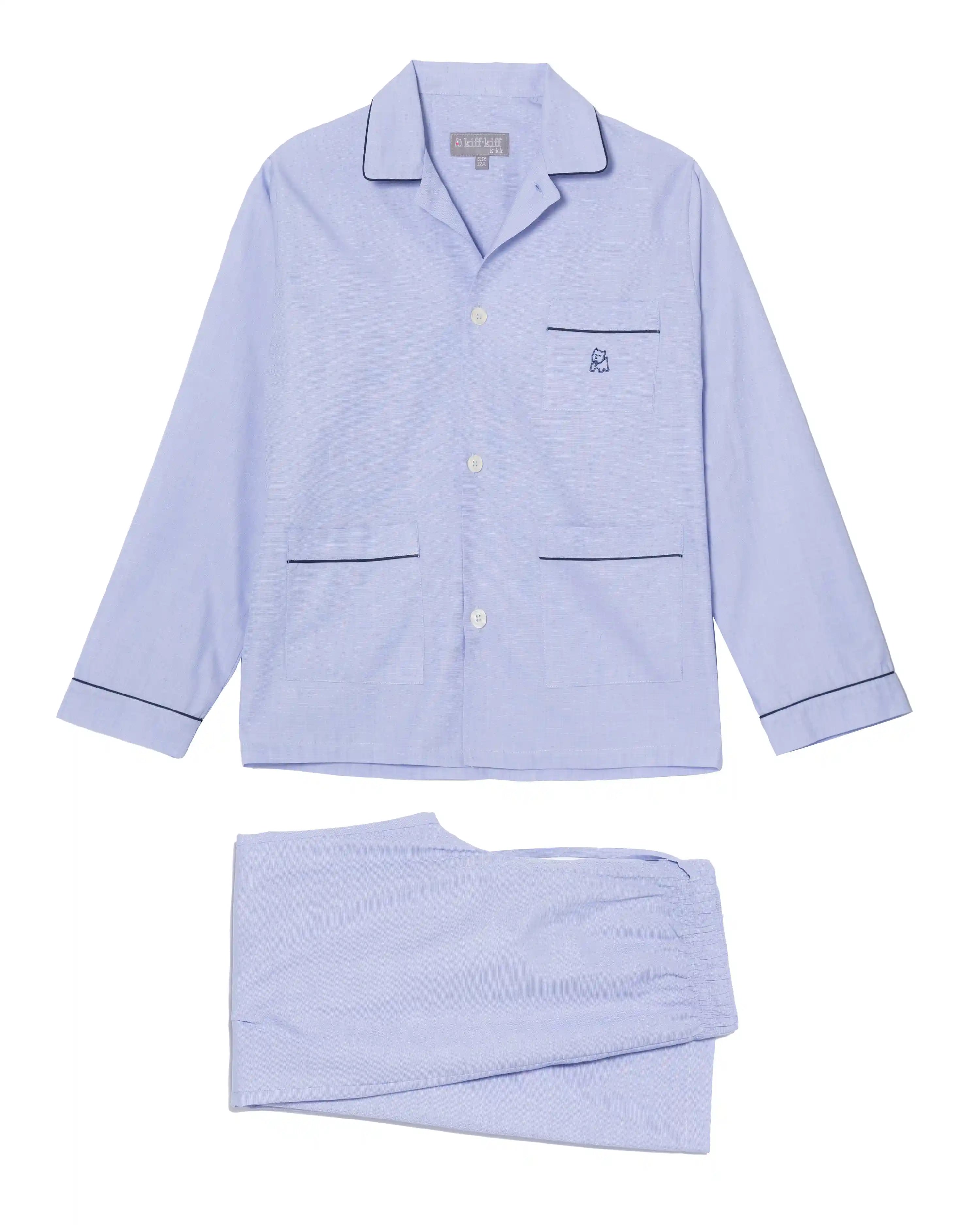 Pijama de niño Kiff Kiff largo de algodón azul