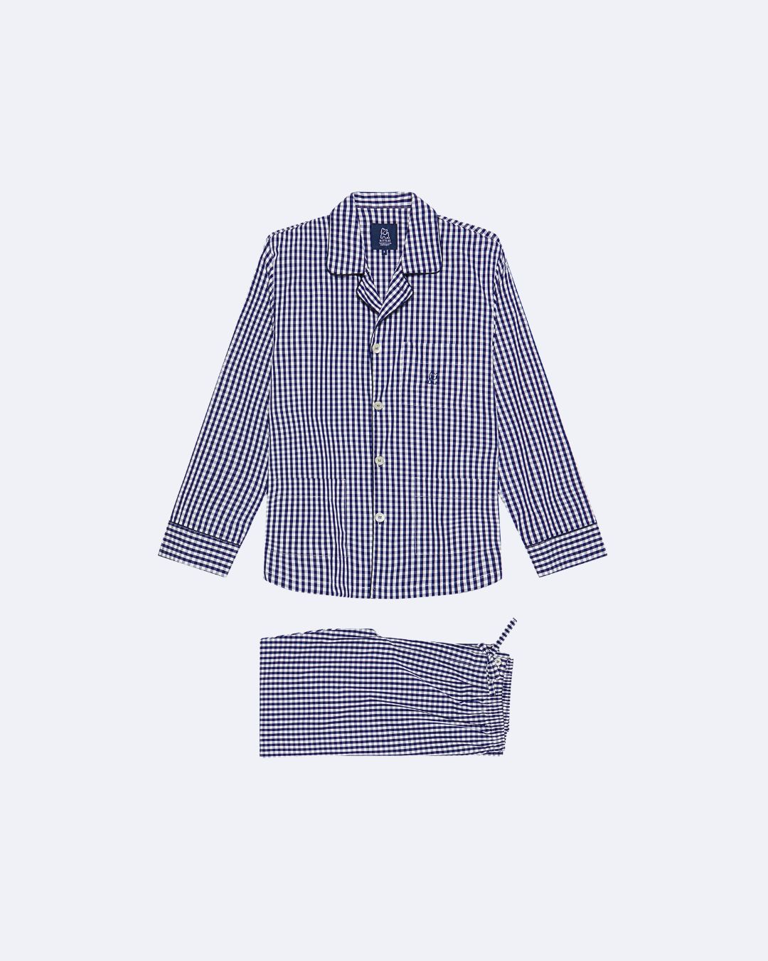 Pijama largo de hombre Kiff Kiff de tela con cuadro Vichy