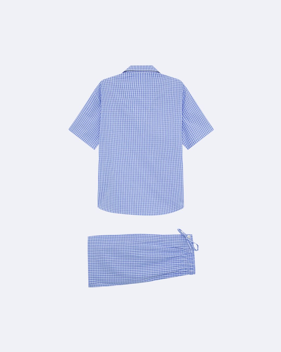 Pijama corto de hombre algodón de cuadros