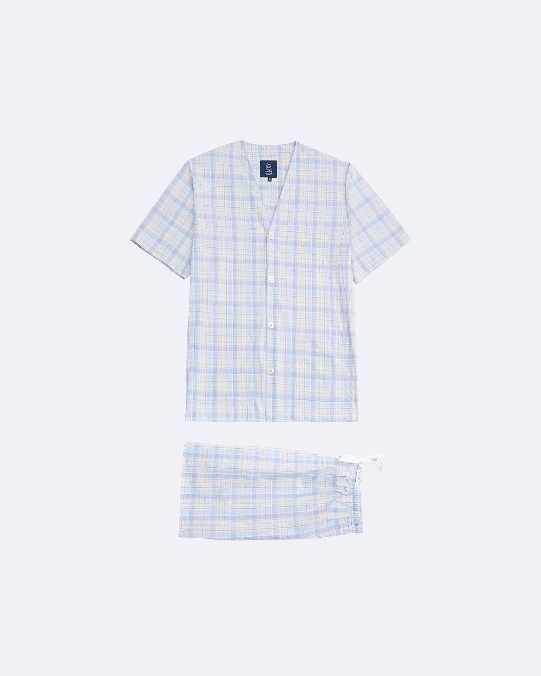 Pijama corto de hombre Kiff Kiff de tela con cuadros