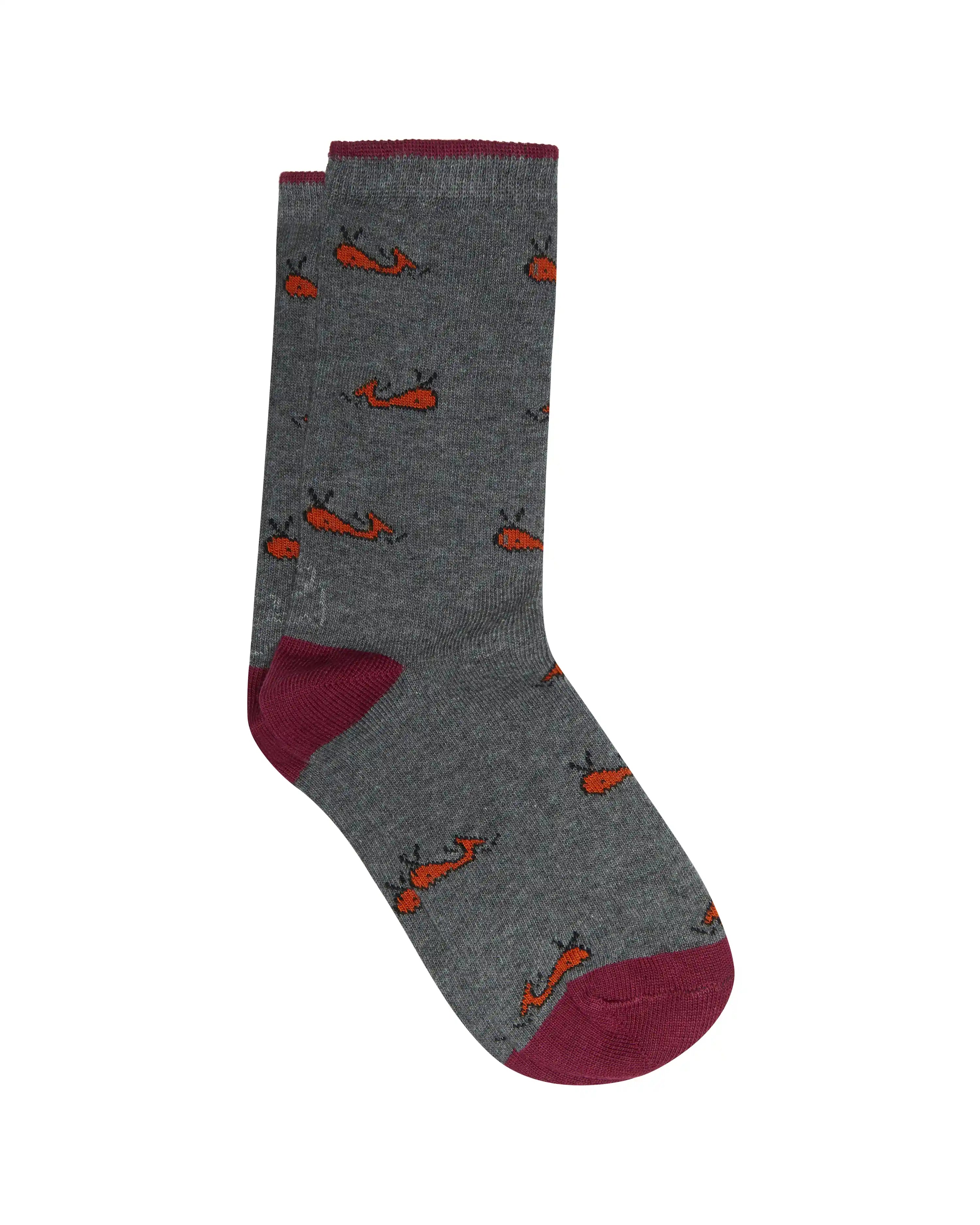 Calcetines media caña de niño Kiff Kiff gris estampado