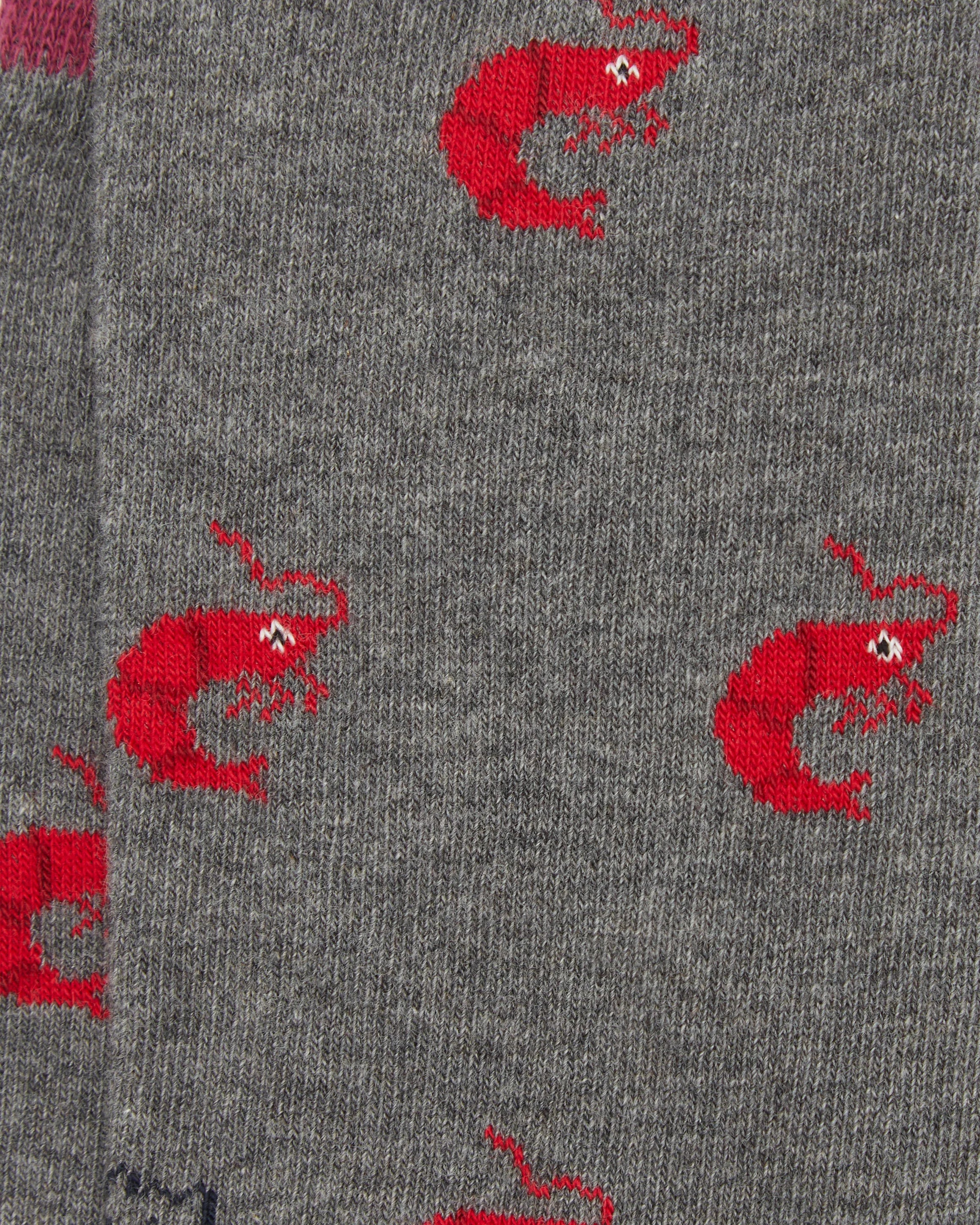 Calcetines media caña de mujer Kiff Kiff estampado gamba gris claro