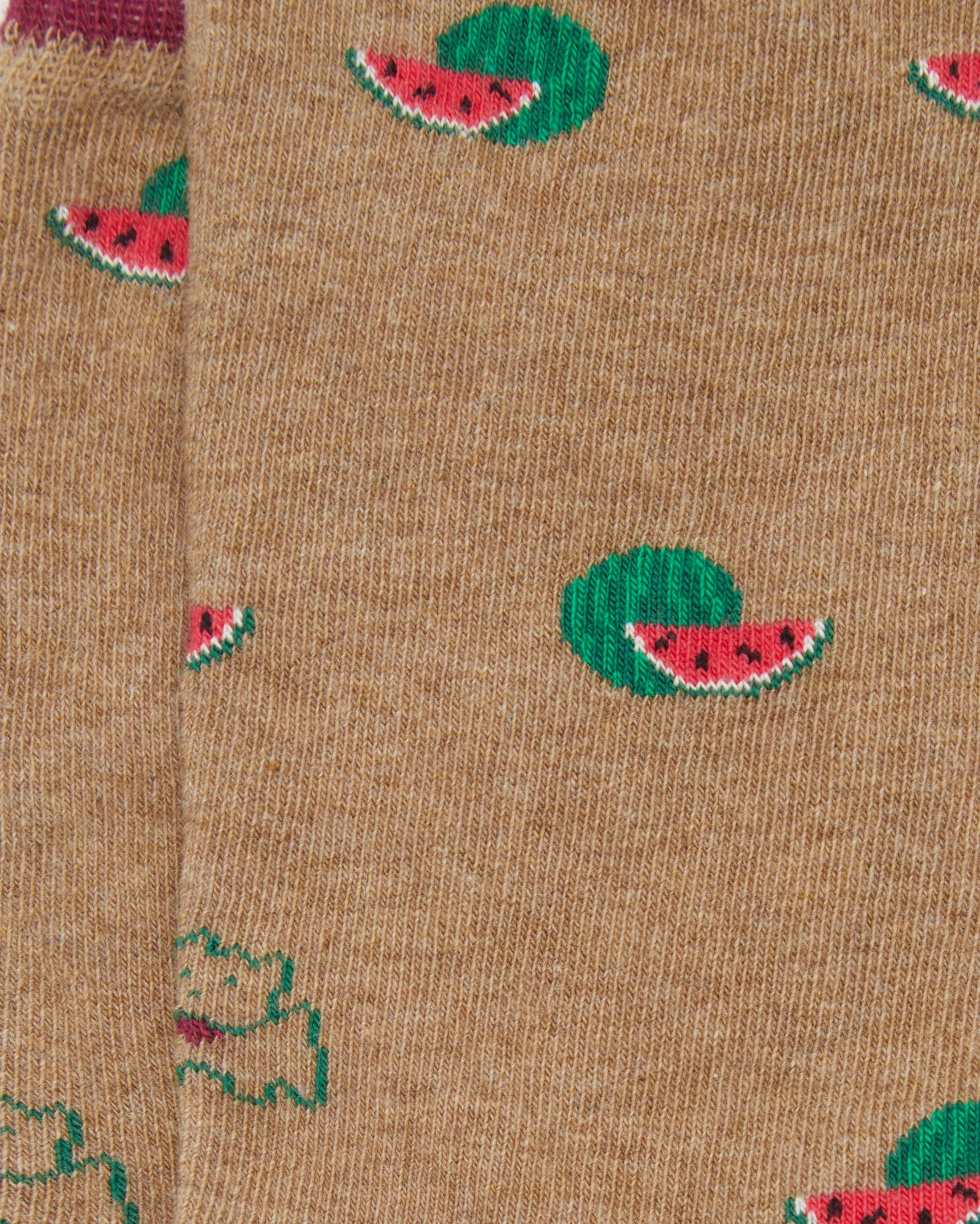 Calcetines media caña de mujer Kiff Kiff estampado sandia beige