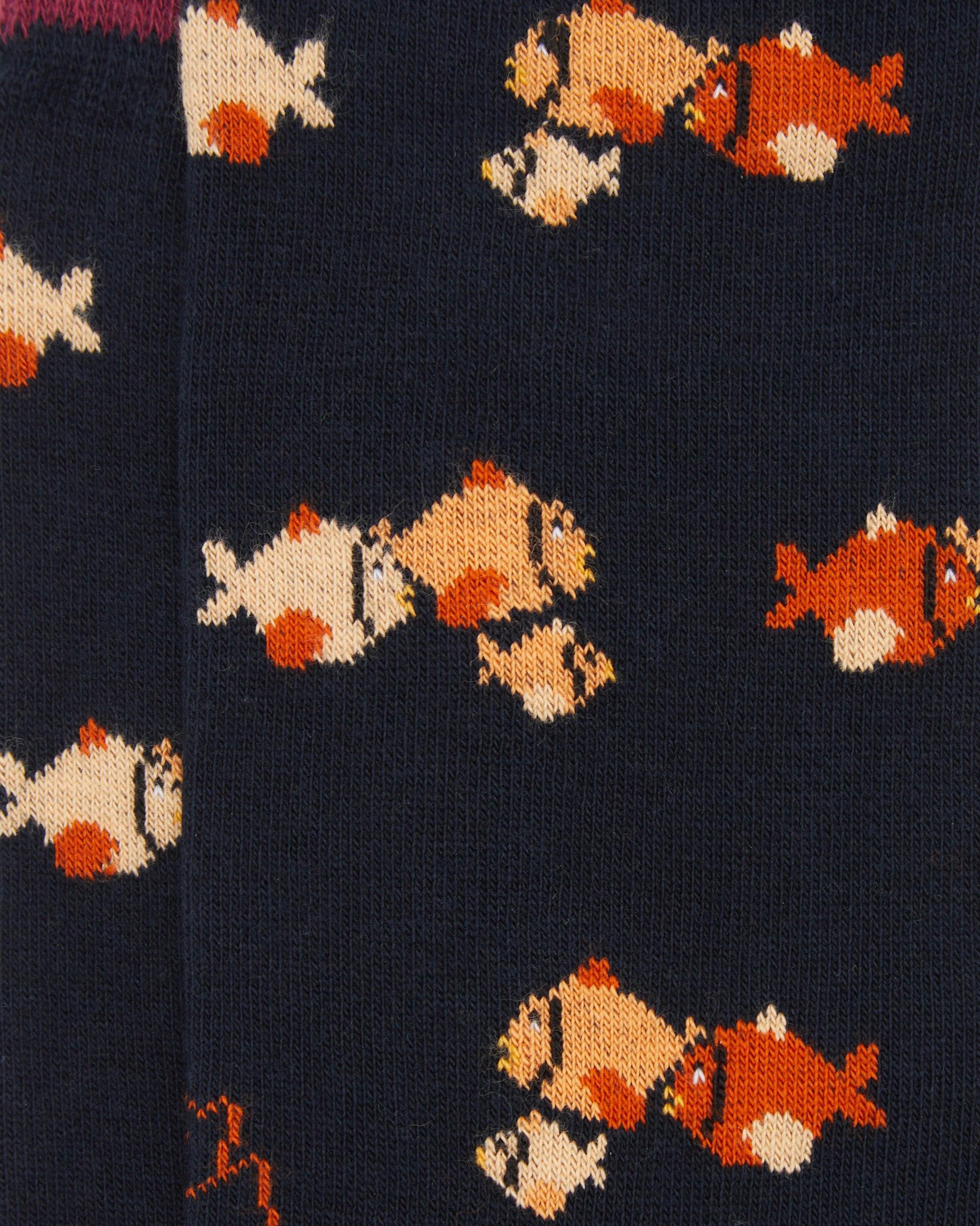 Calcetines media caña de mujer Kiff Kiff estampado peces azul marino