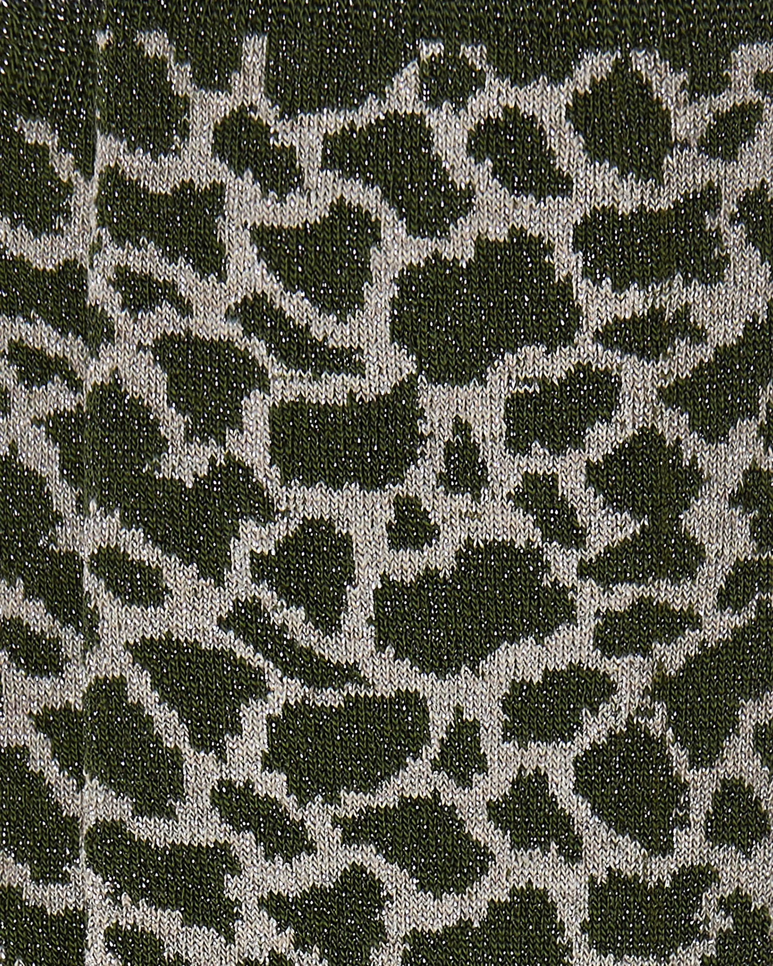 Calcetines media caña de mujer Kiff Kiff brilli leopardo verde