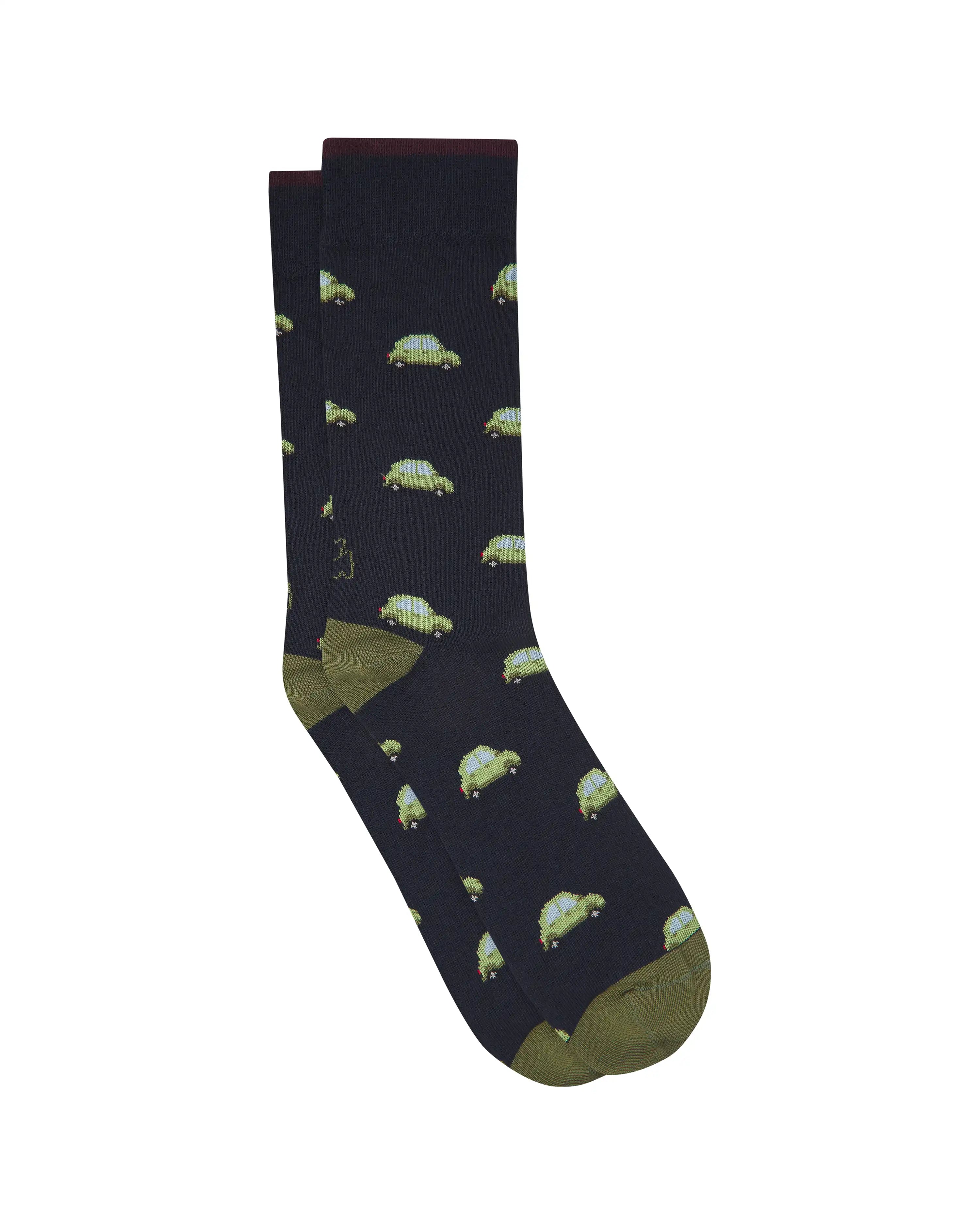 Calcetines media caña de hombre Kiff Kiff estampado coches