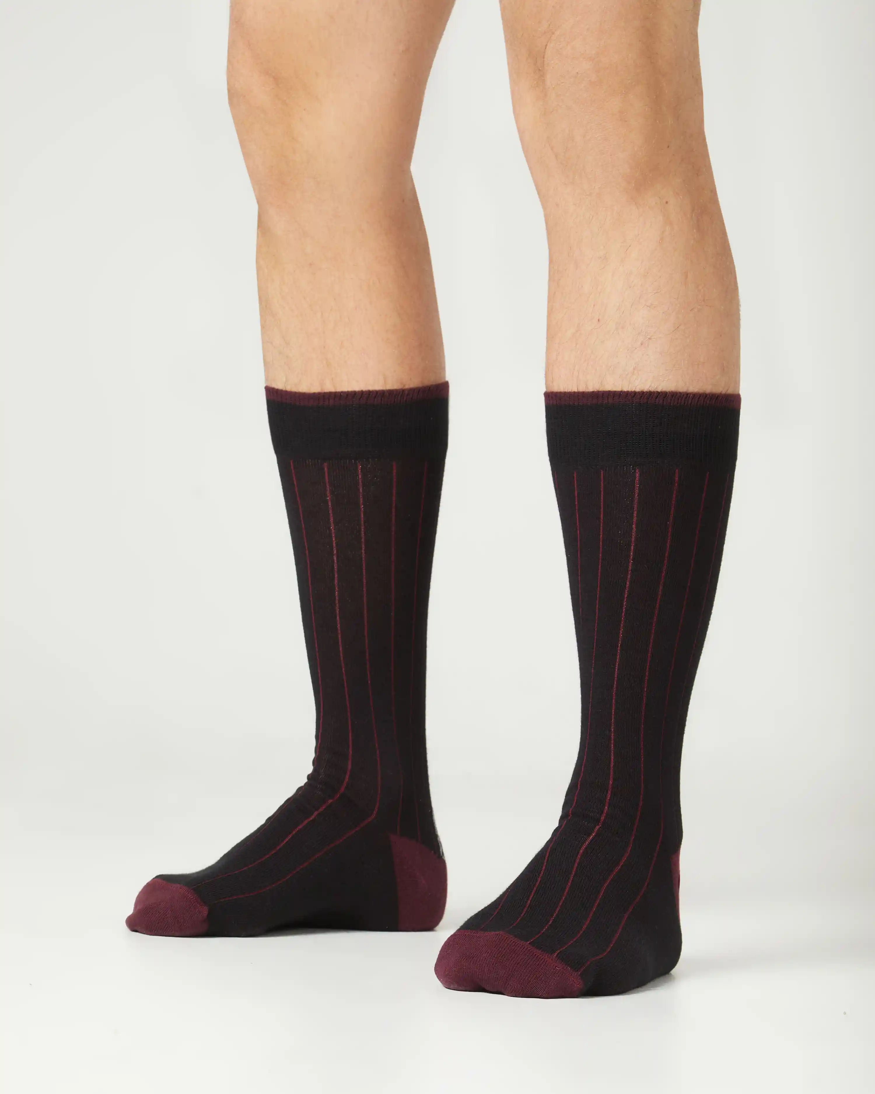Calcetines media caña de hombre Kiff Kiff negro falso canalé