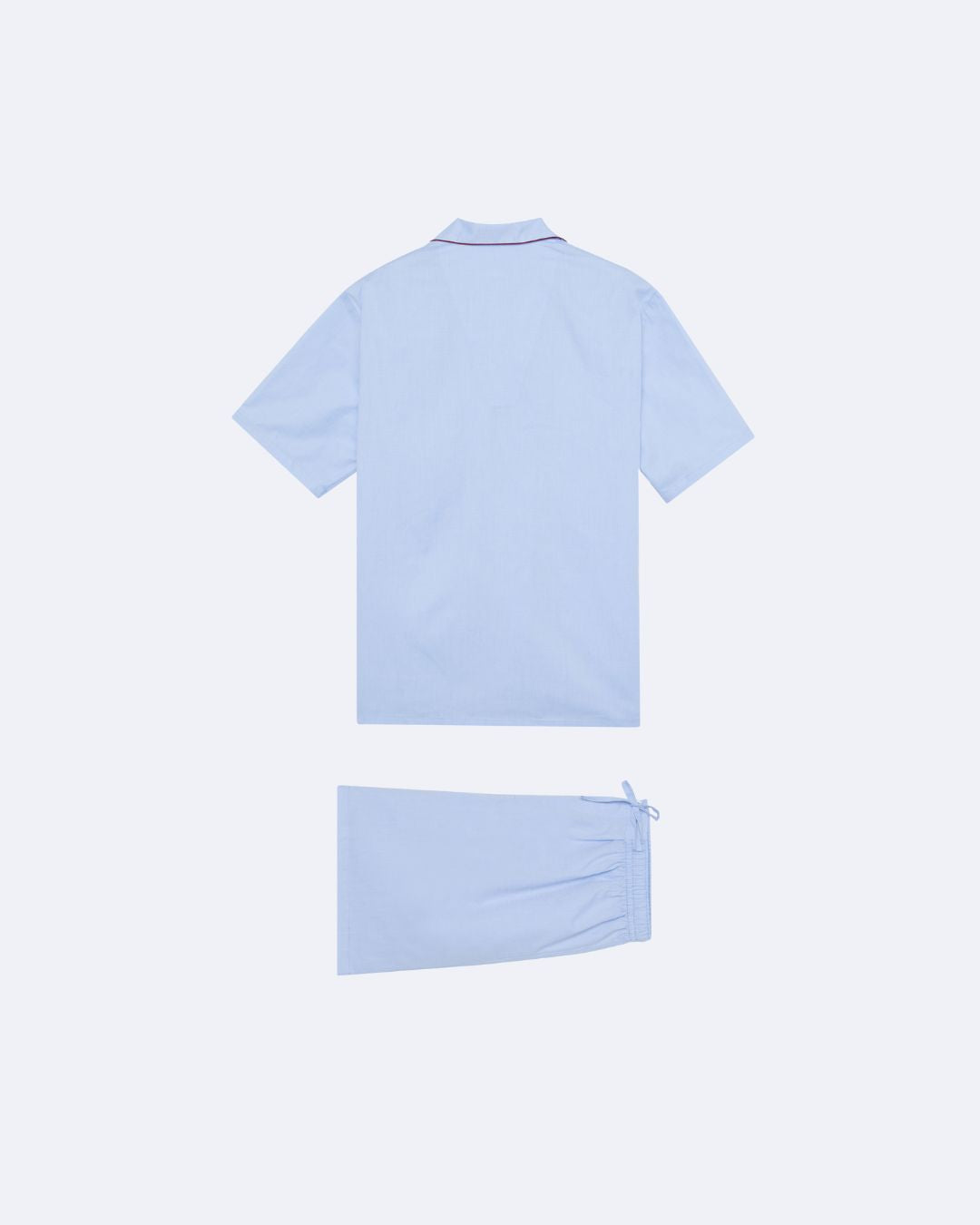 Pijama corto de hombre algodón azul claro