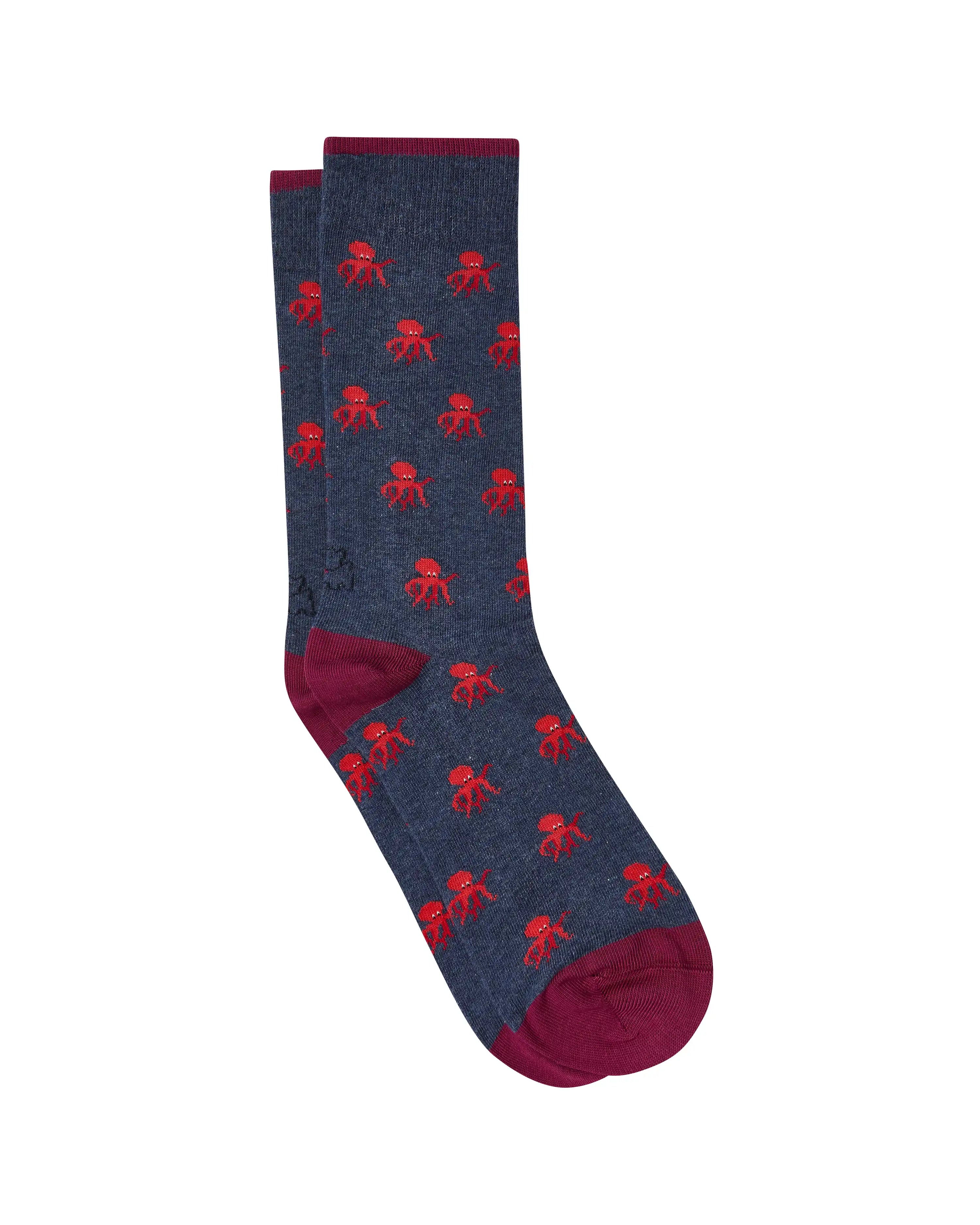 Calcetines media caña de hombre Kiff Kiff estampado pulpos