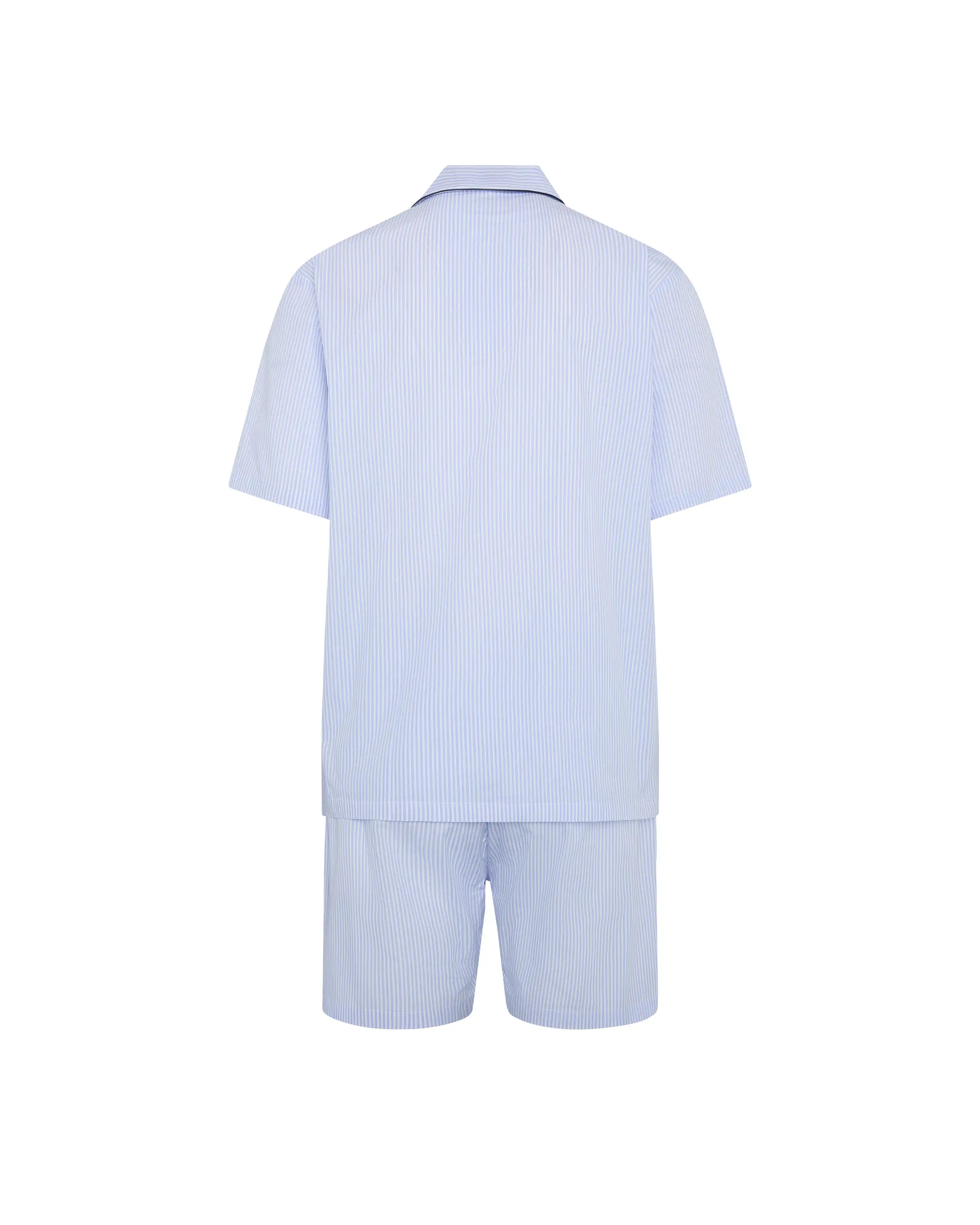 Pijama corto de hombre algodón blanco