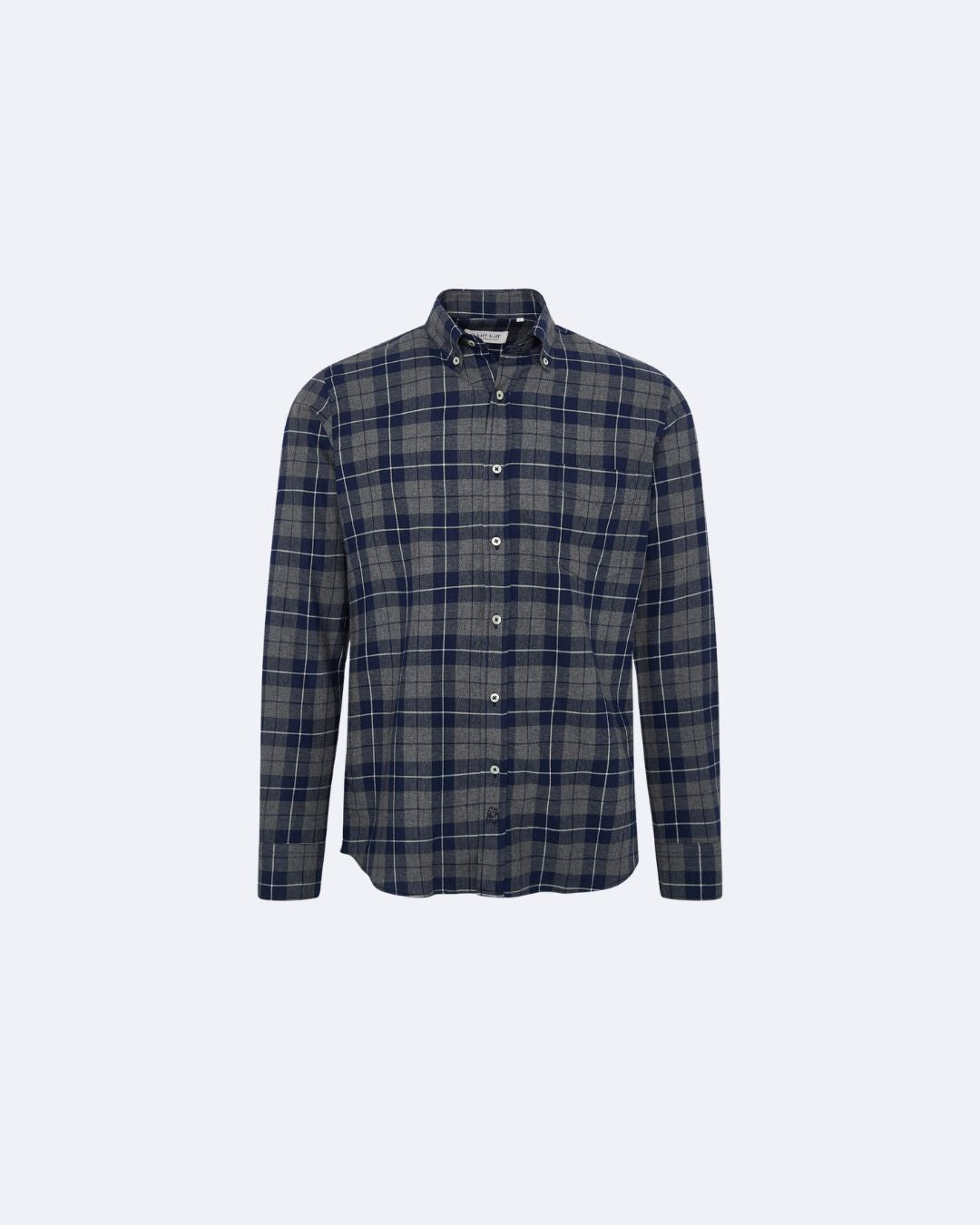 Camisa Sport Cuadros Gris Marino