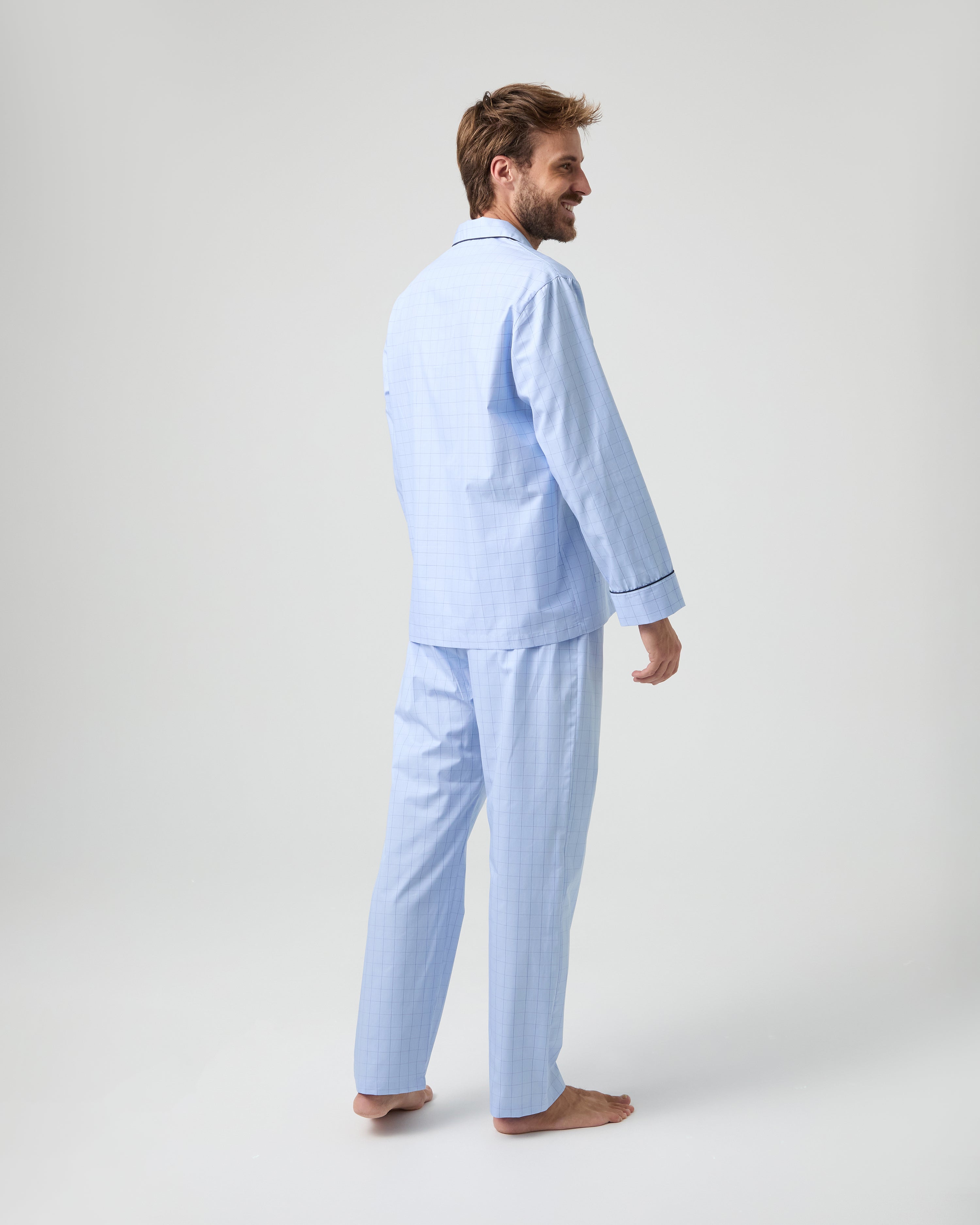 Pijama largo de hombre Kiff Kiff de tela con cuadros