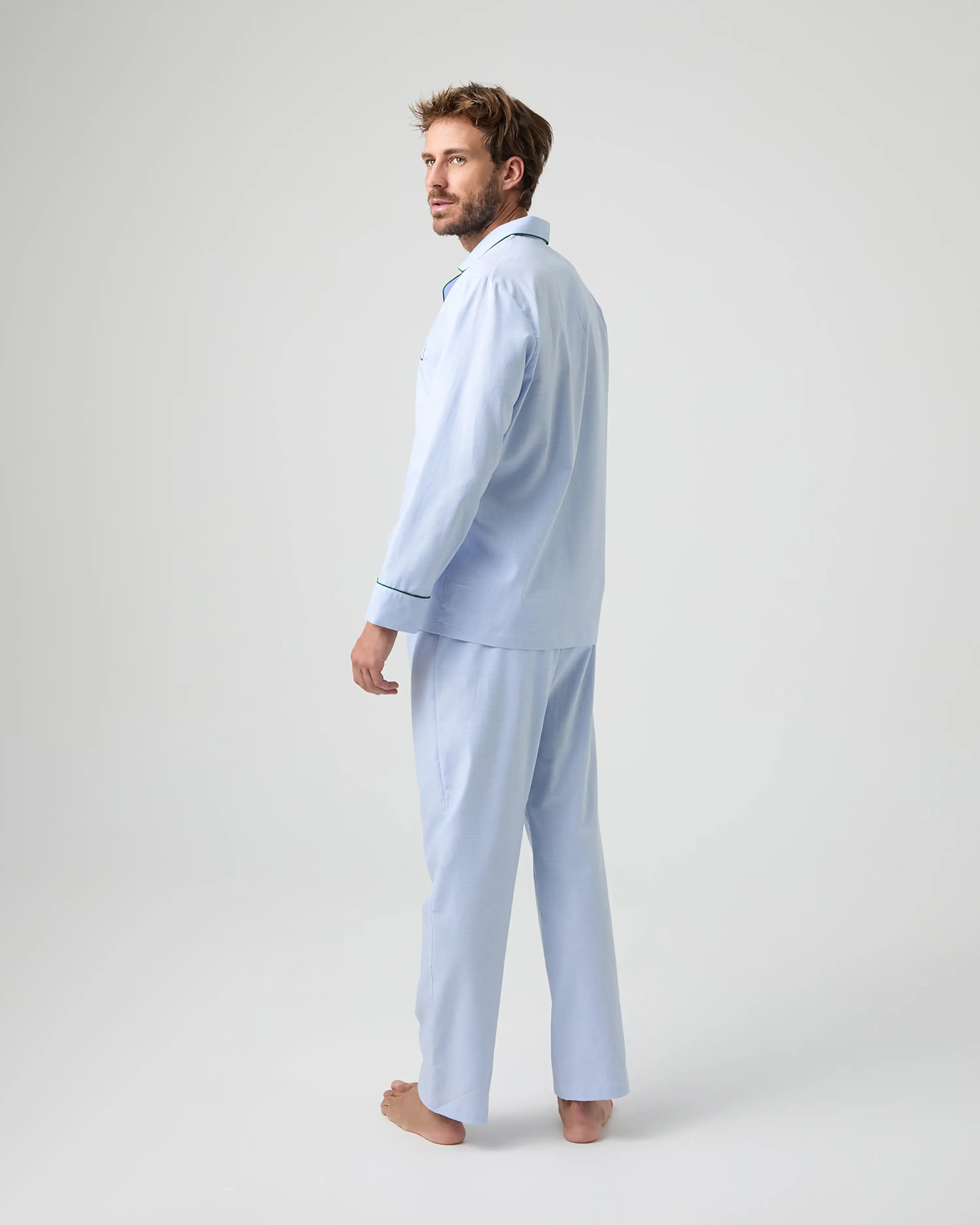 Pijama largo de hombre Kiff Kiff de tela mini pata de gallo