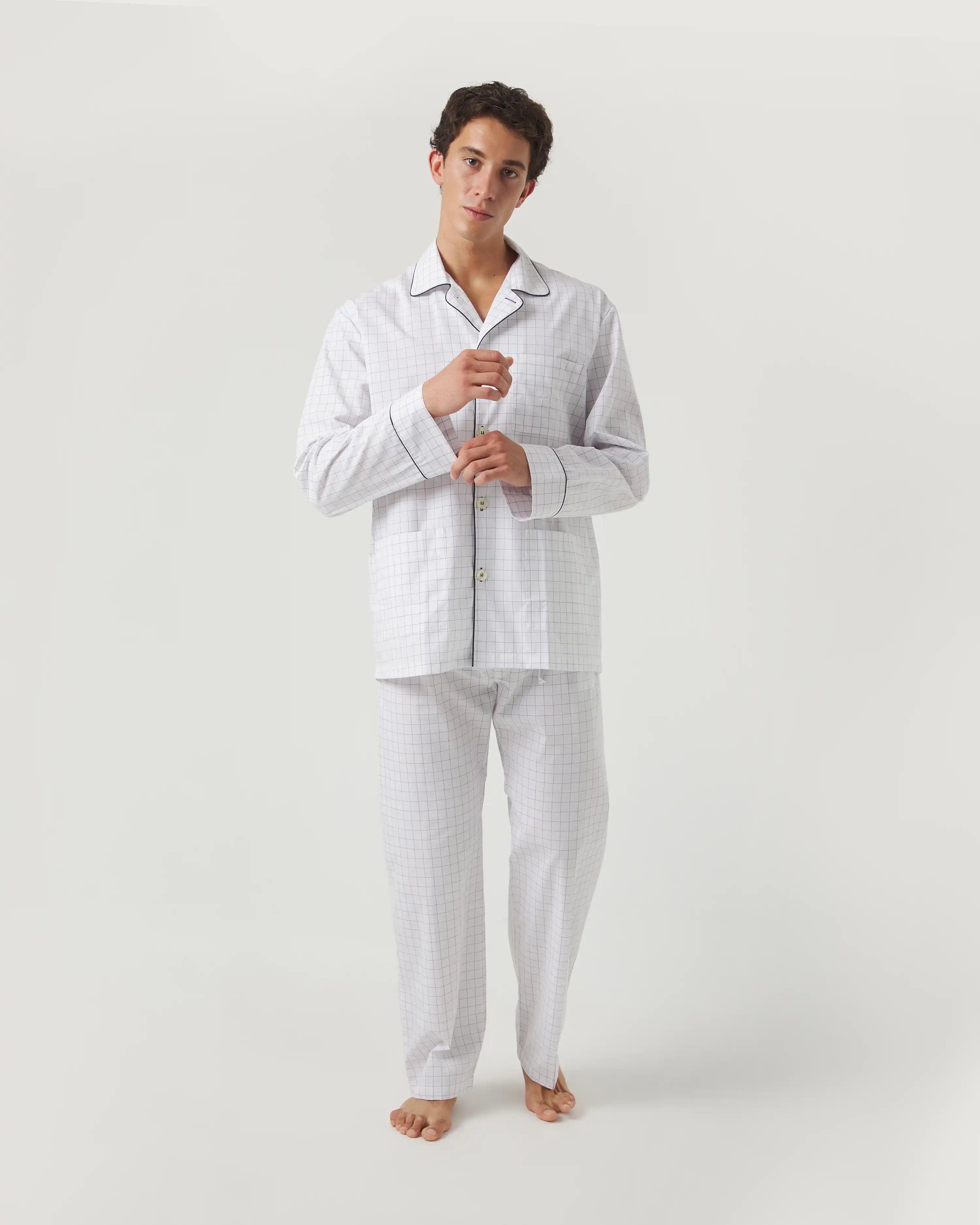 Pijama largo de hombre Kiff Kiff de tela con cuadros