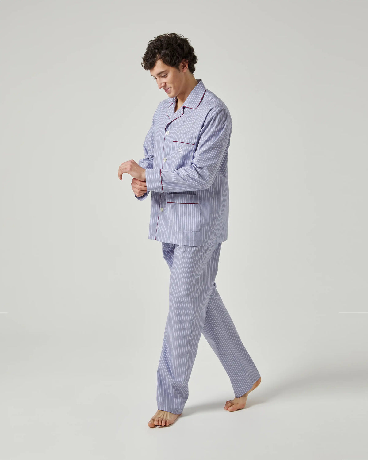 Pijama largo de hombre Kiff Kiff de tela con rayas