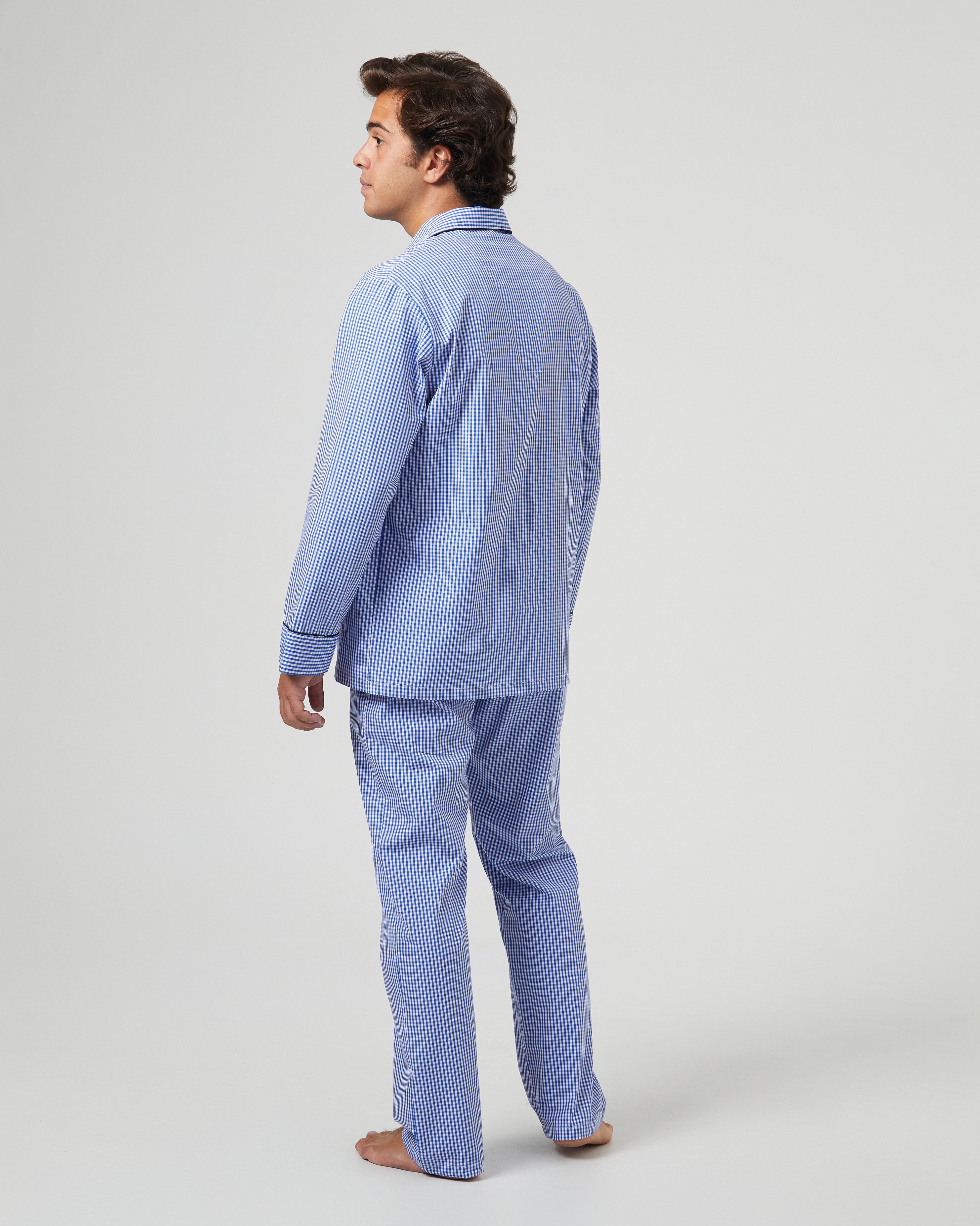 Pijama largo de hombre Kiff Kiff de tela con cuadro Vichy