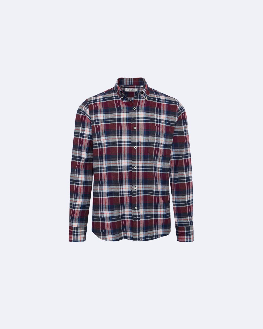 Camisa Sport grana cuadros azul beige