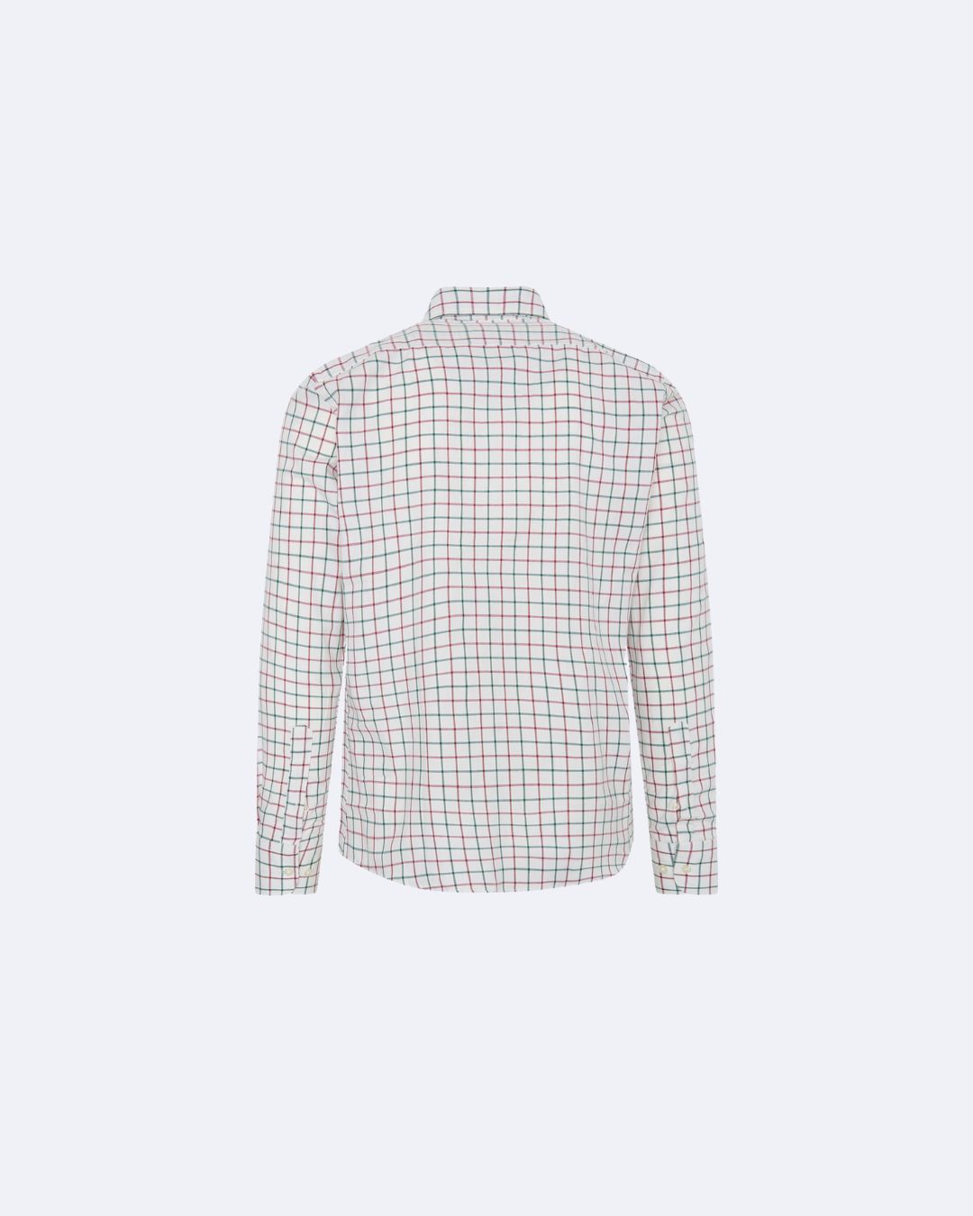 Camisa casual de algodón cuadros verde grana