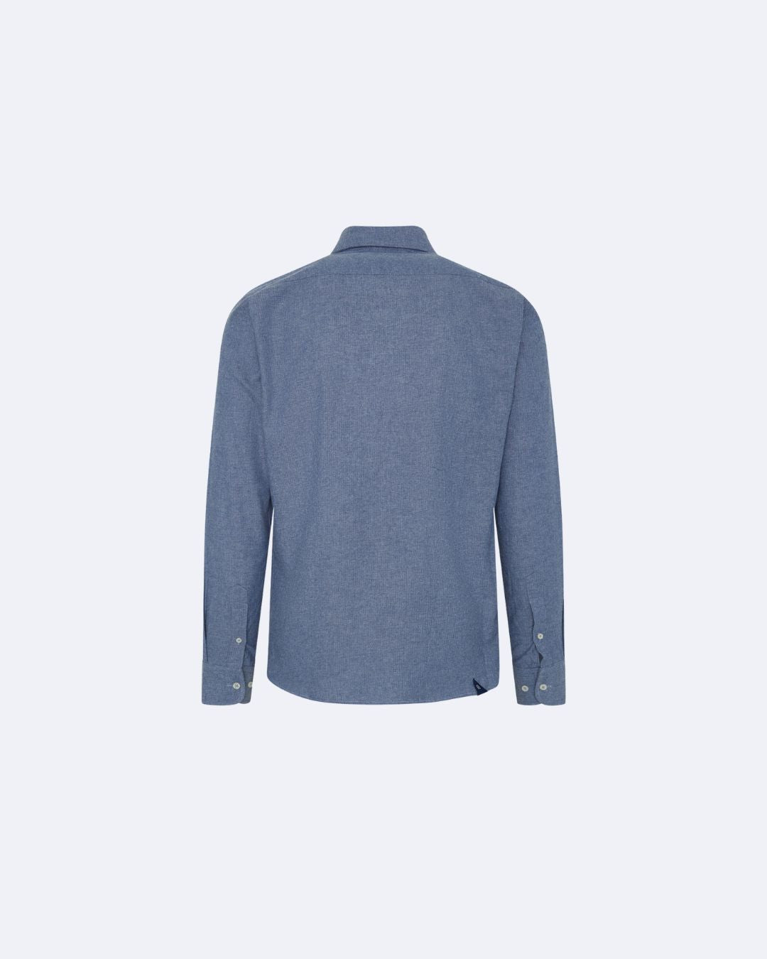 Camisa casual de algodón lisa azul jeans