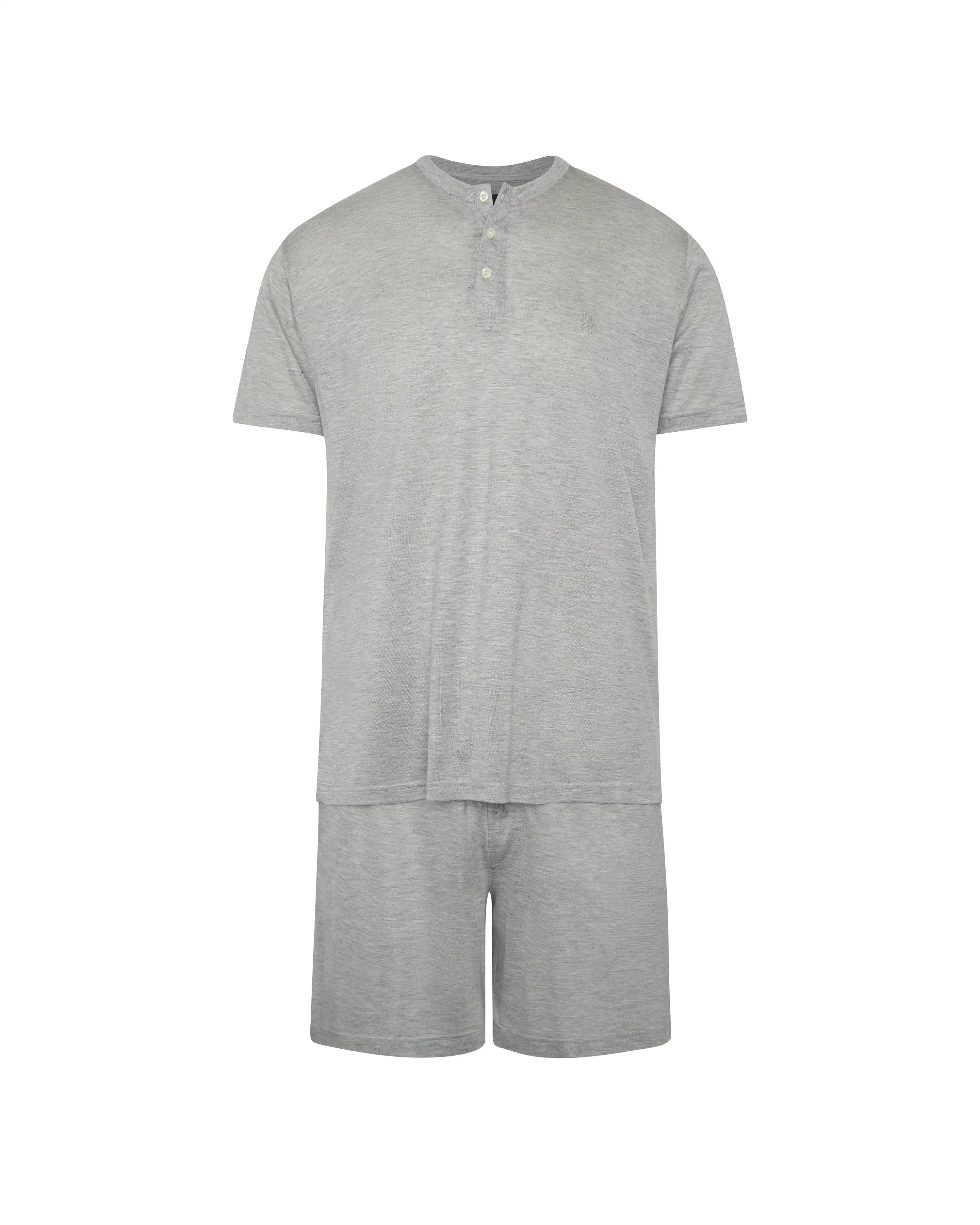 Pijama Corto de Hombre en Tejido de Modal Gris