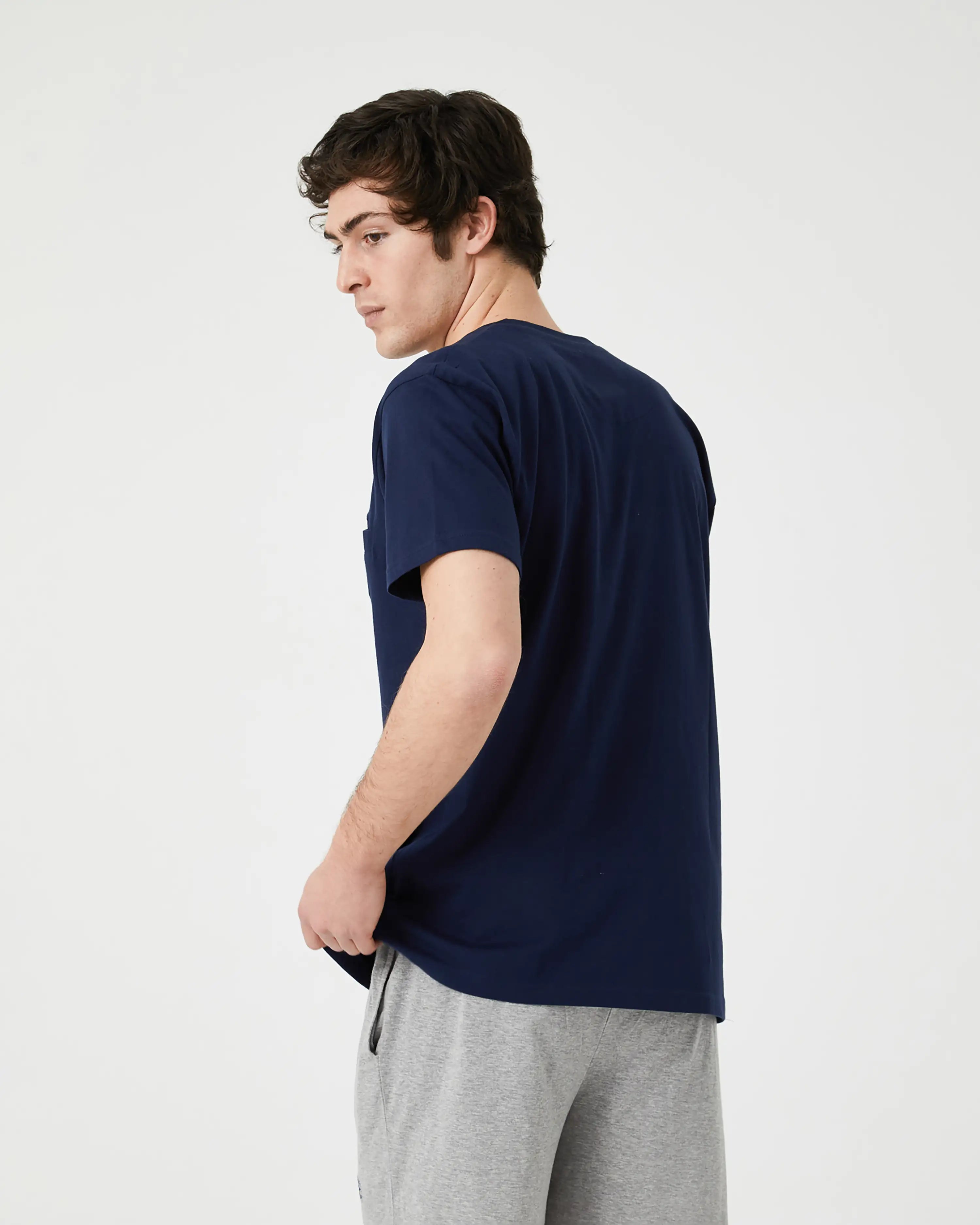 Camiseta pijama de hombre manga corta azul Marino