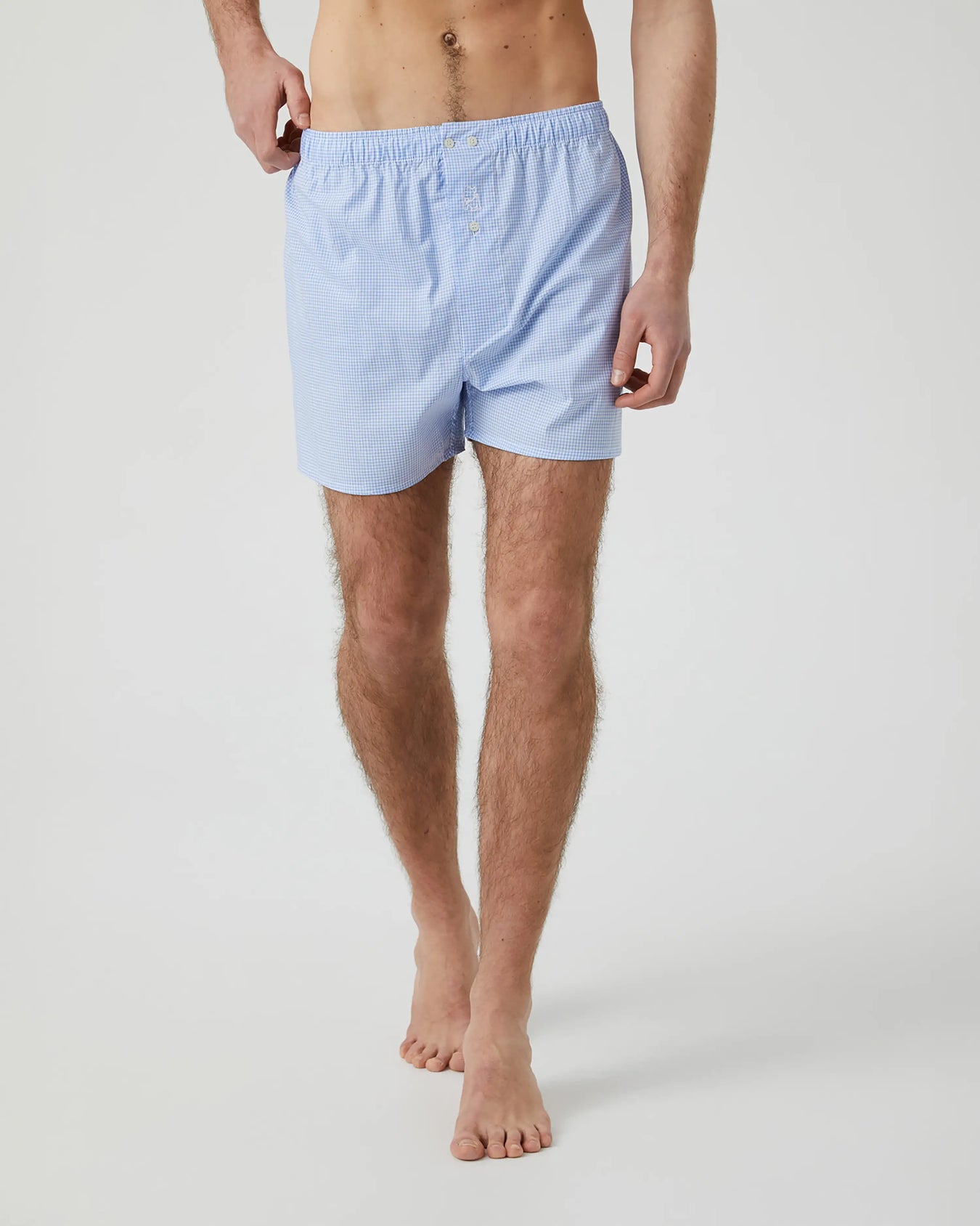 Pack de dos bóxer de tela de hombre Kiff Kiff cuadro vichy/raya celeste