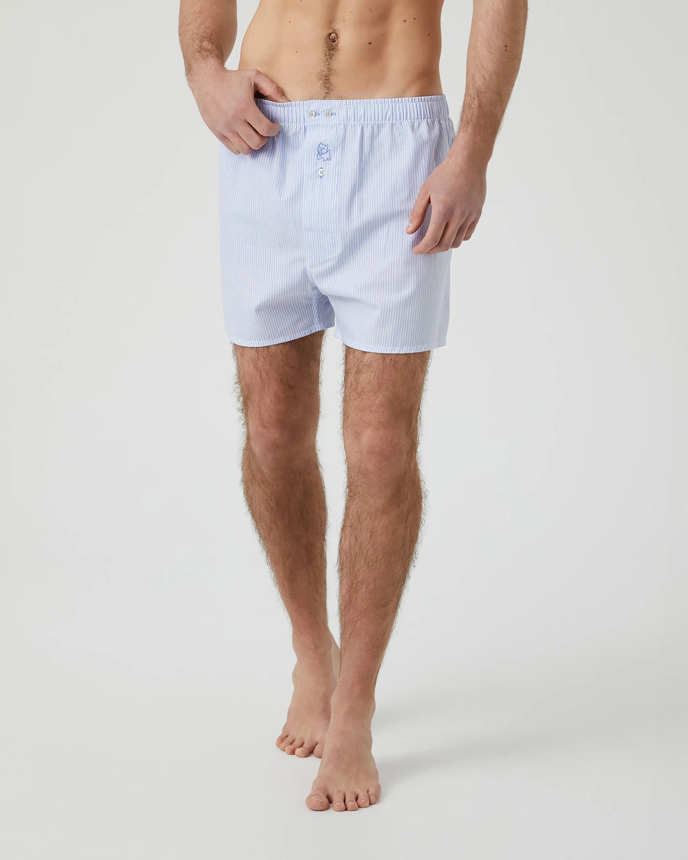 Pack de dos bóxer de tela de hombre Kiff Kiff cuadro vichy/raya celeste