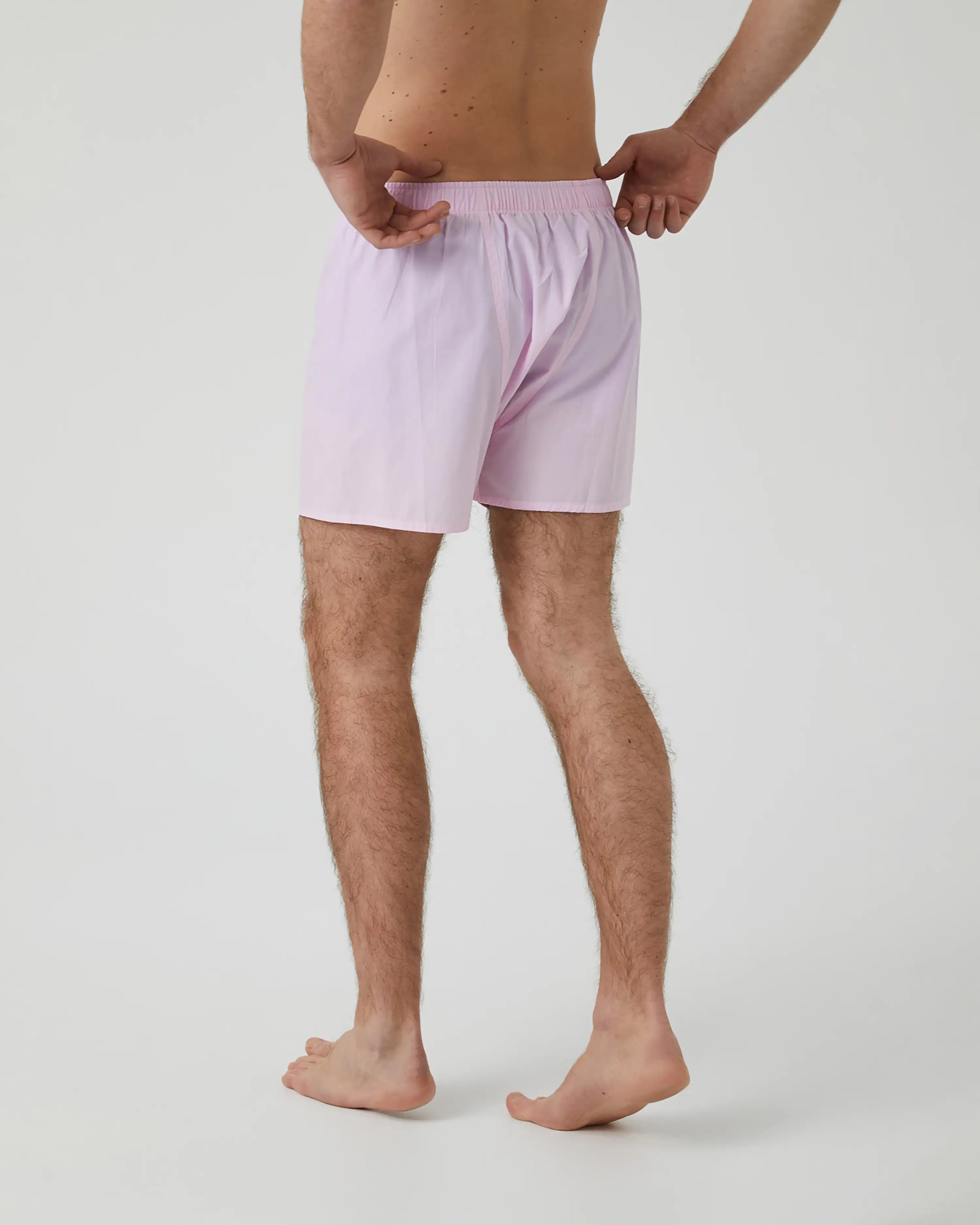 Bóxer de tela liso rosa