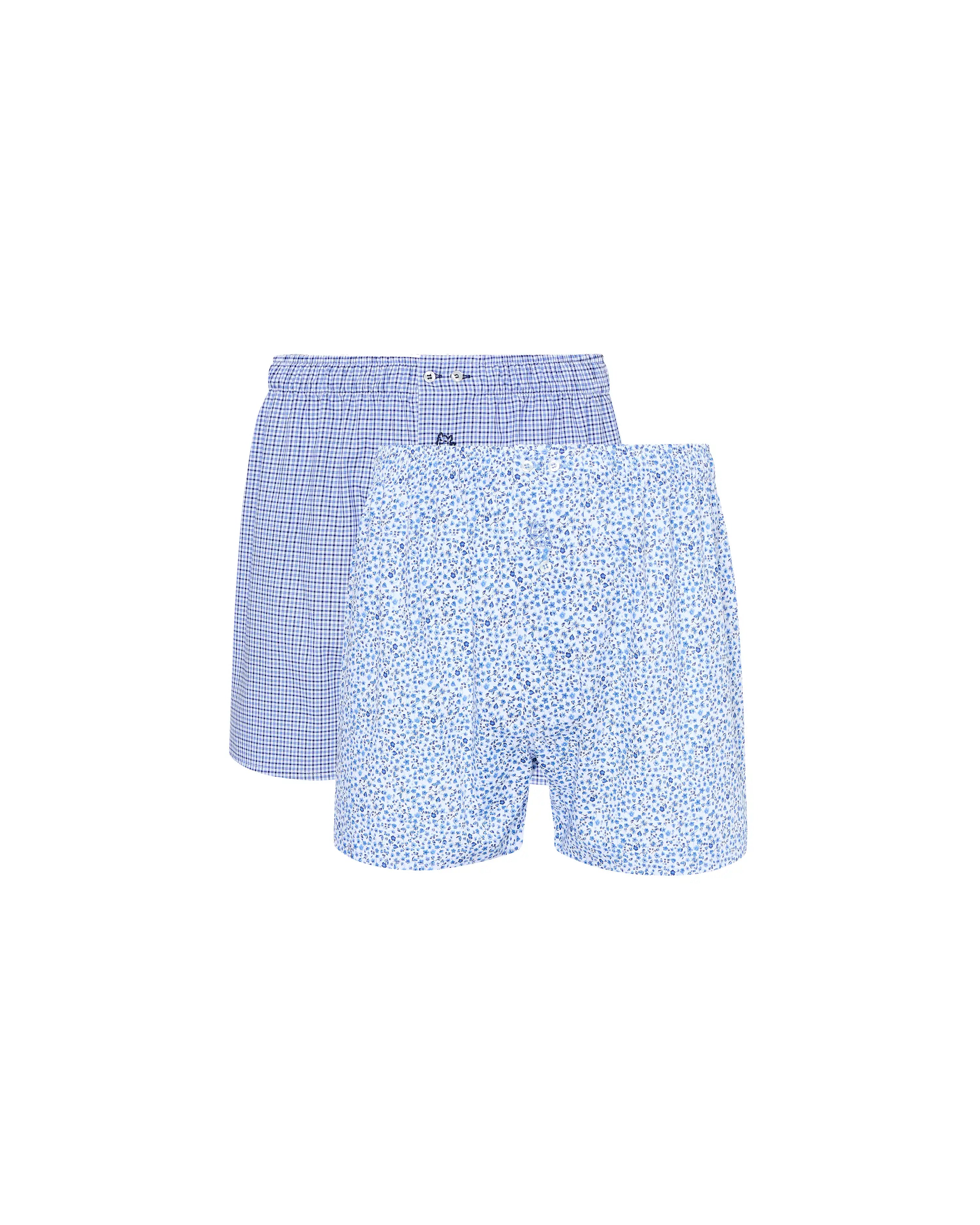 Pack de dos bóxer de tela de hombre Kiff Kiff flor/cuadro