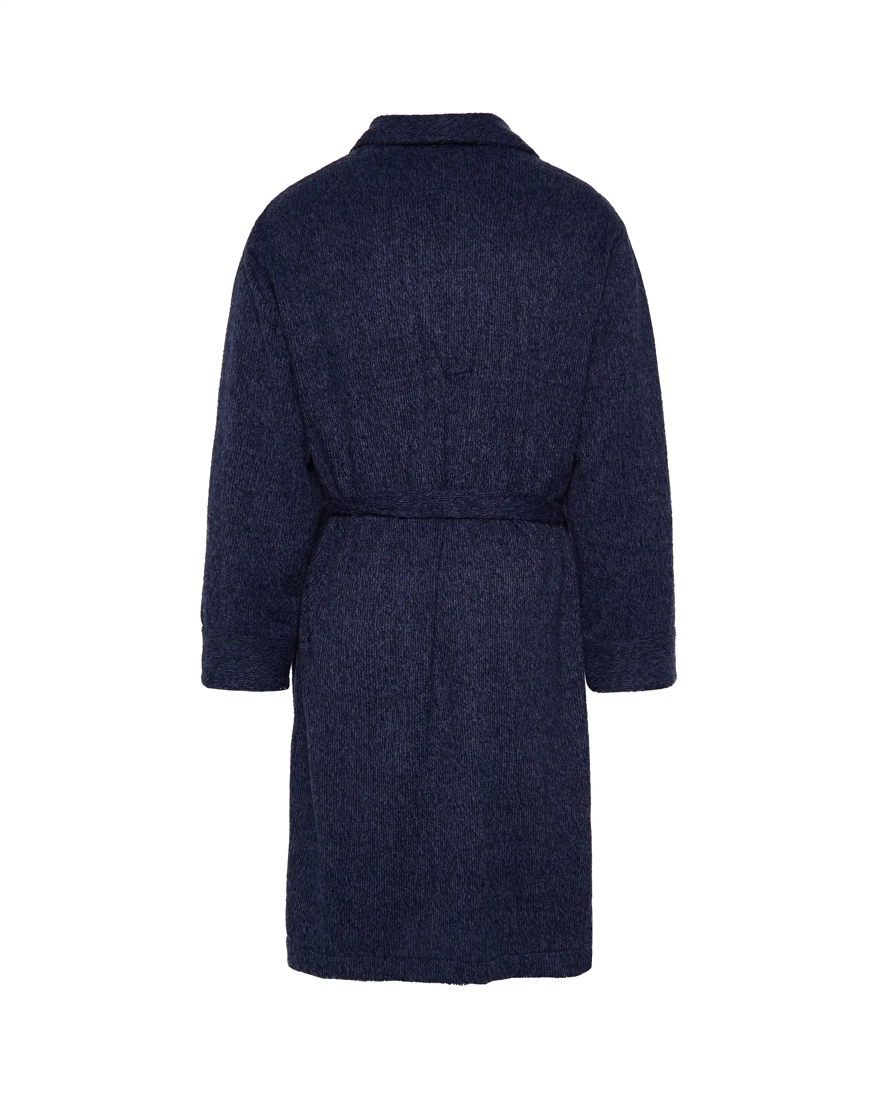 Bata de Algodón con Tejido de punto azul marino