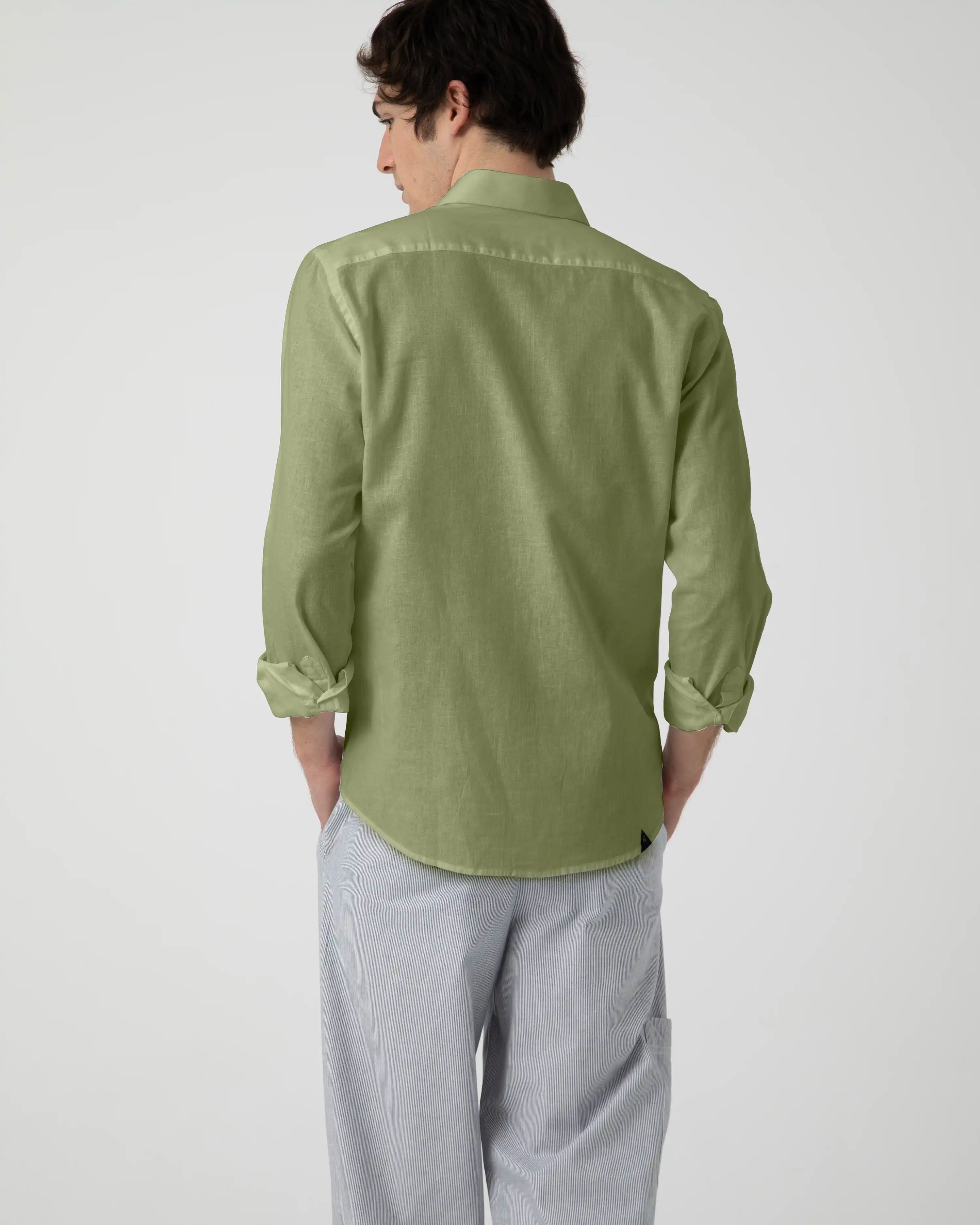Camisa Casual de Hombre en Lino y Algodón