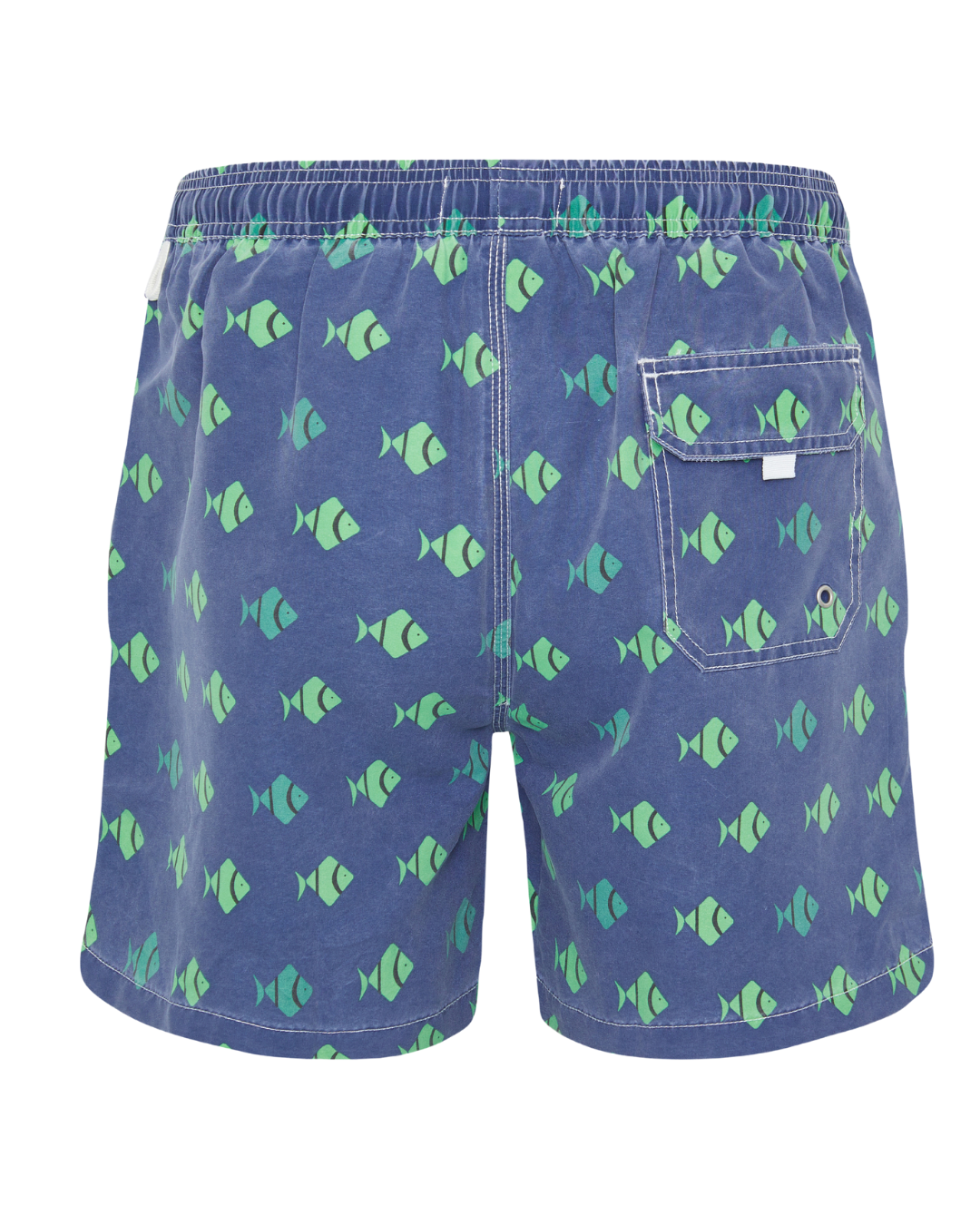 Bañador bermuda estampado Pez azul lavado
