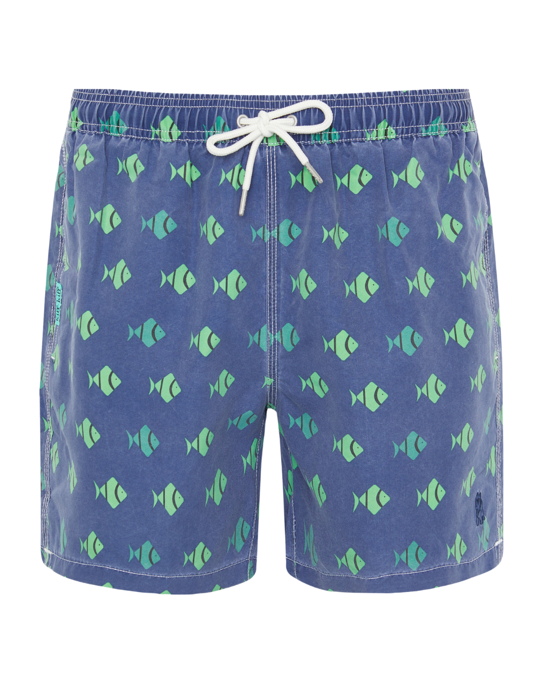 Bañador bermuda estampado Pez azul lavado