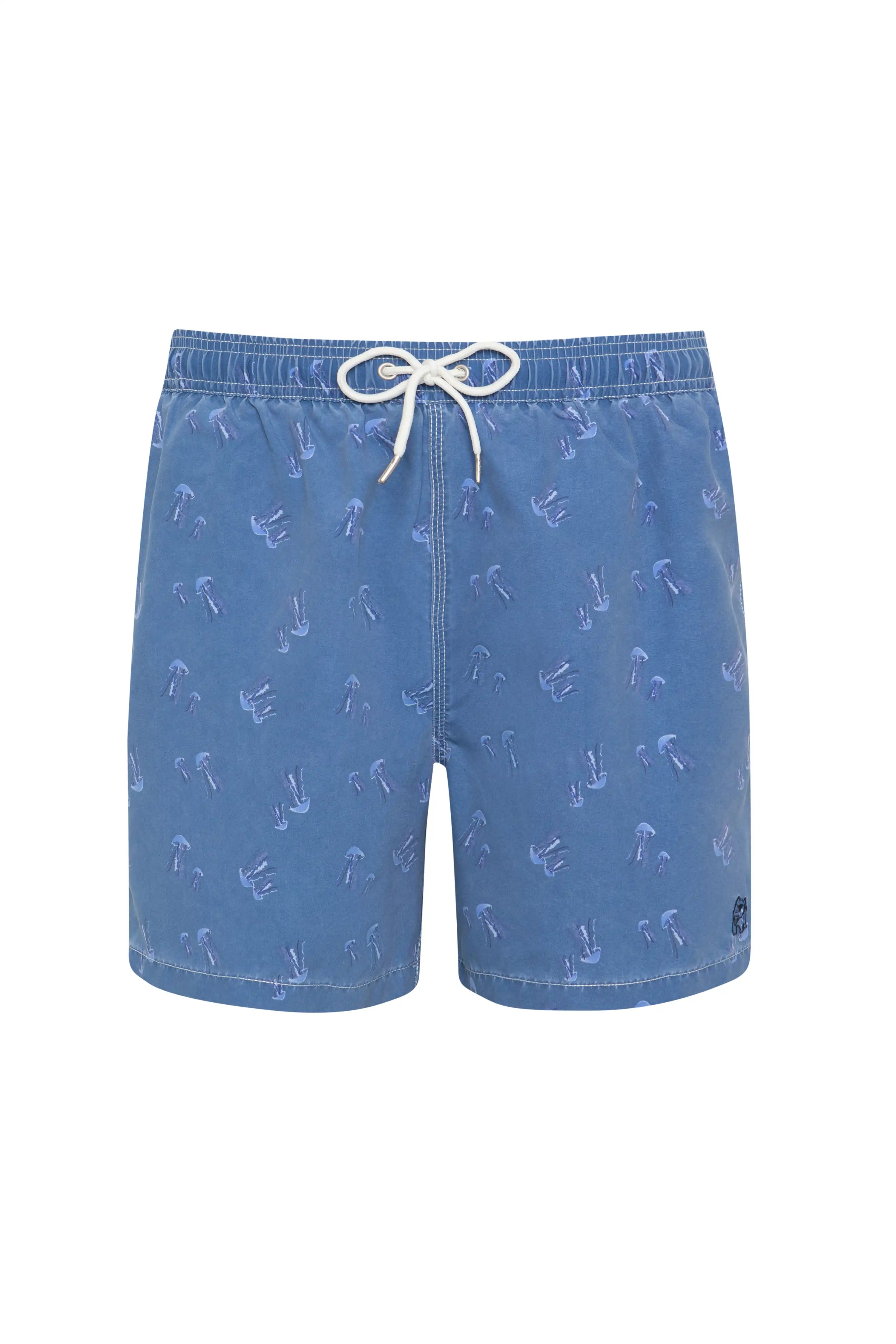 Bañador bermuda hombre Kiff Kiff azul lavado estampado Medusas