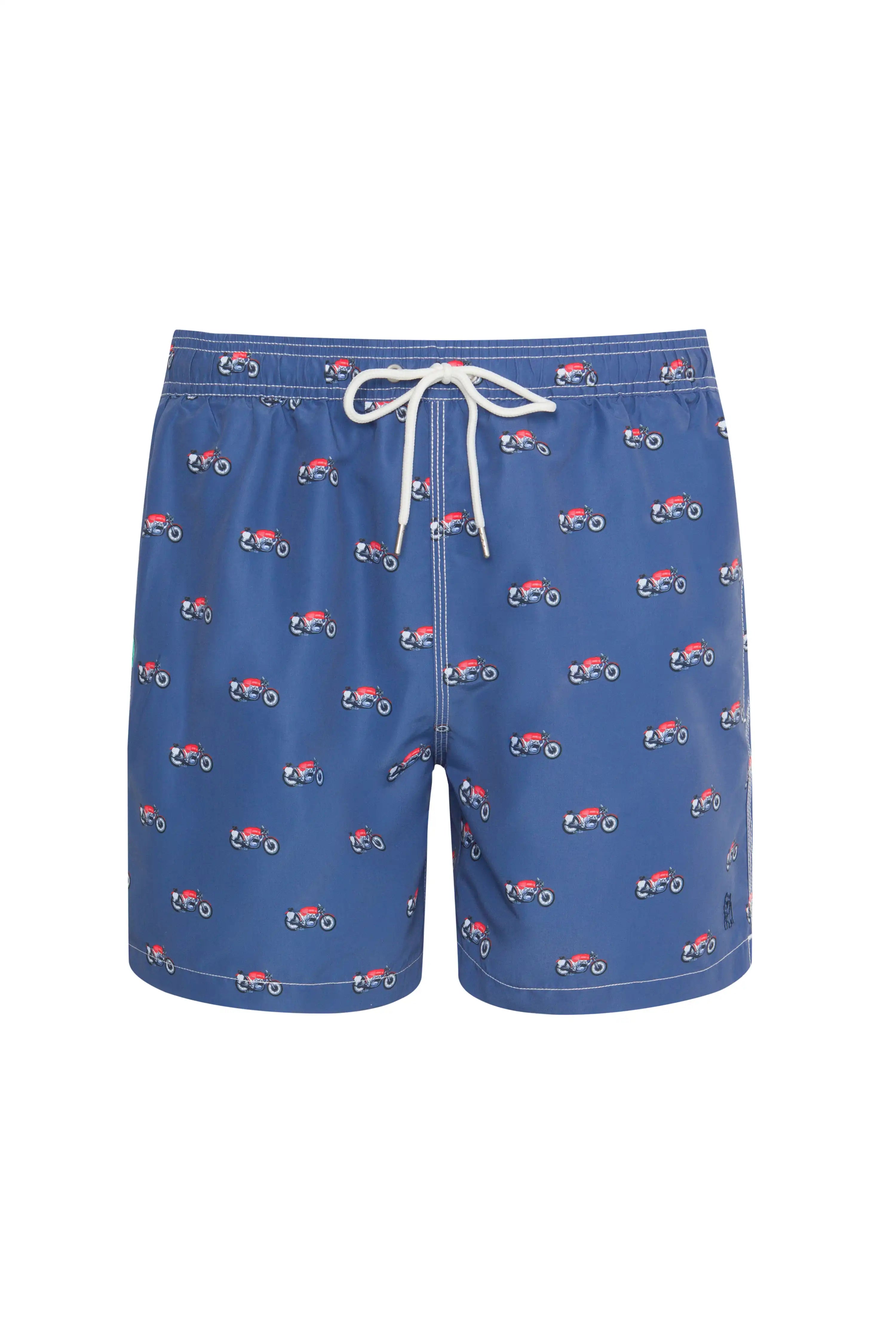 Bañador bermuda hombre Kiff Kiff azul estampado Motos