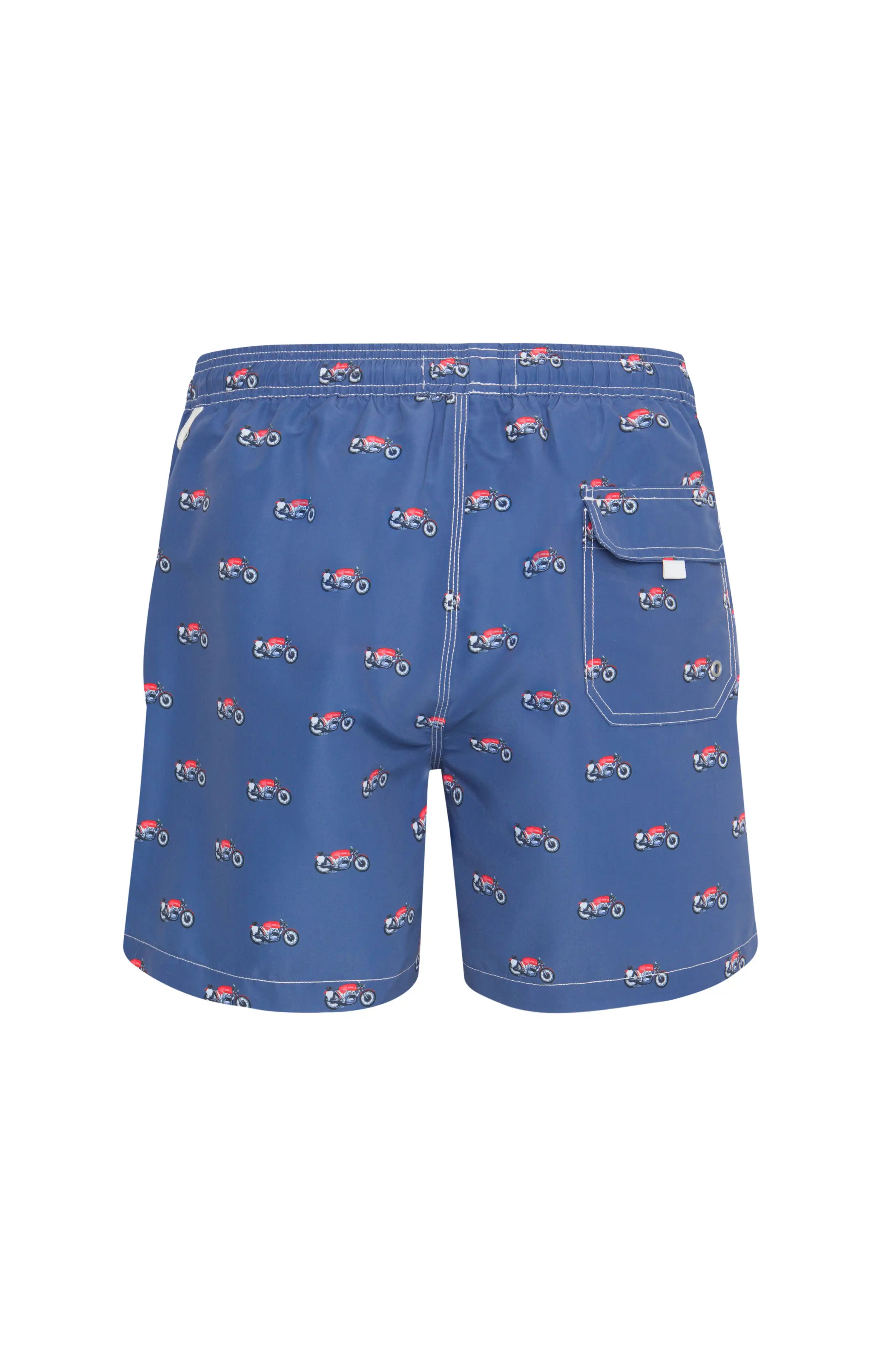 Bañador bermuda hombre Kiff Kiff azul estampado Motos