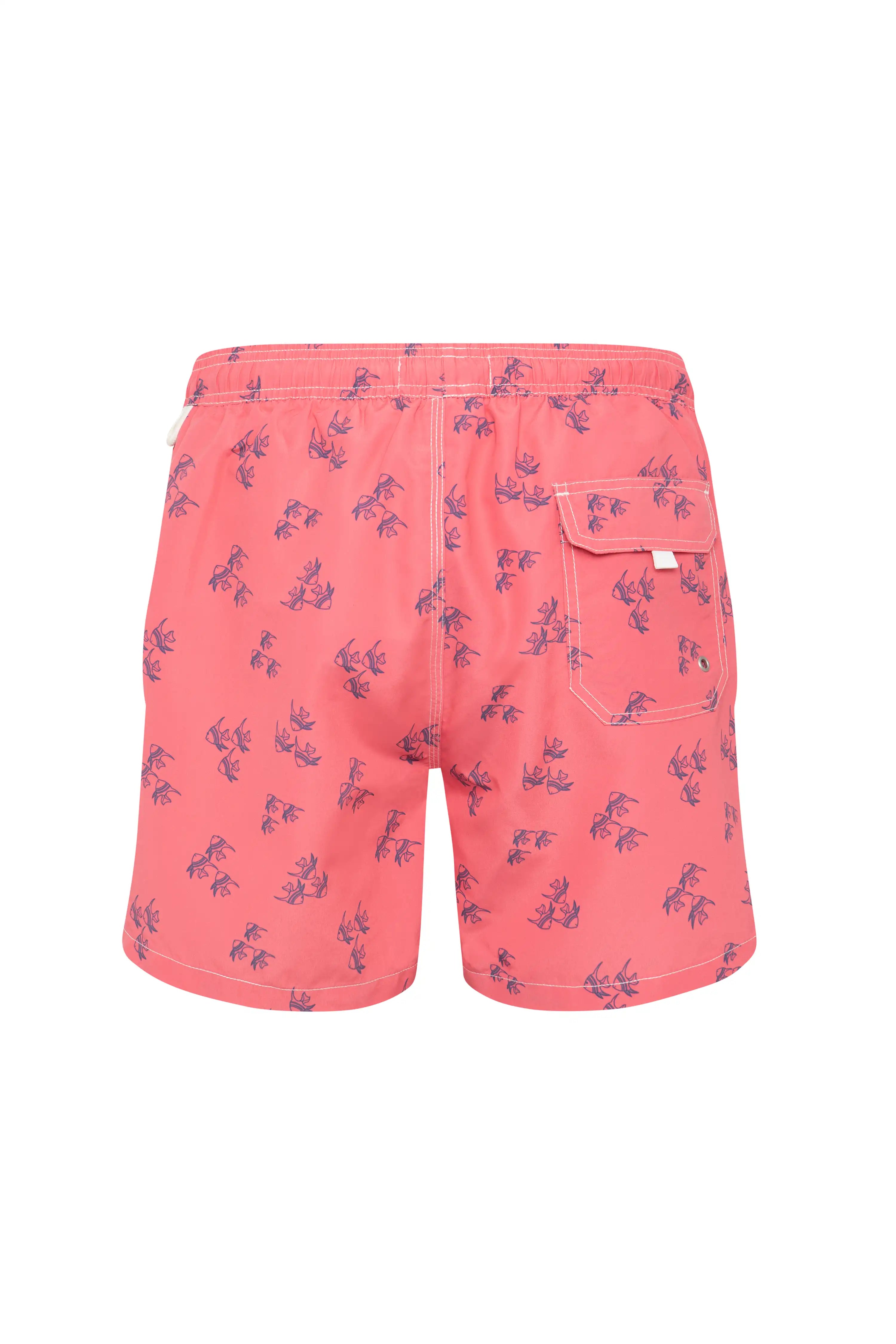 Bañador bermuda estampado banco peces rosa