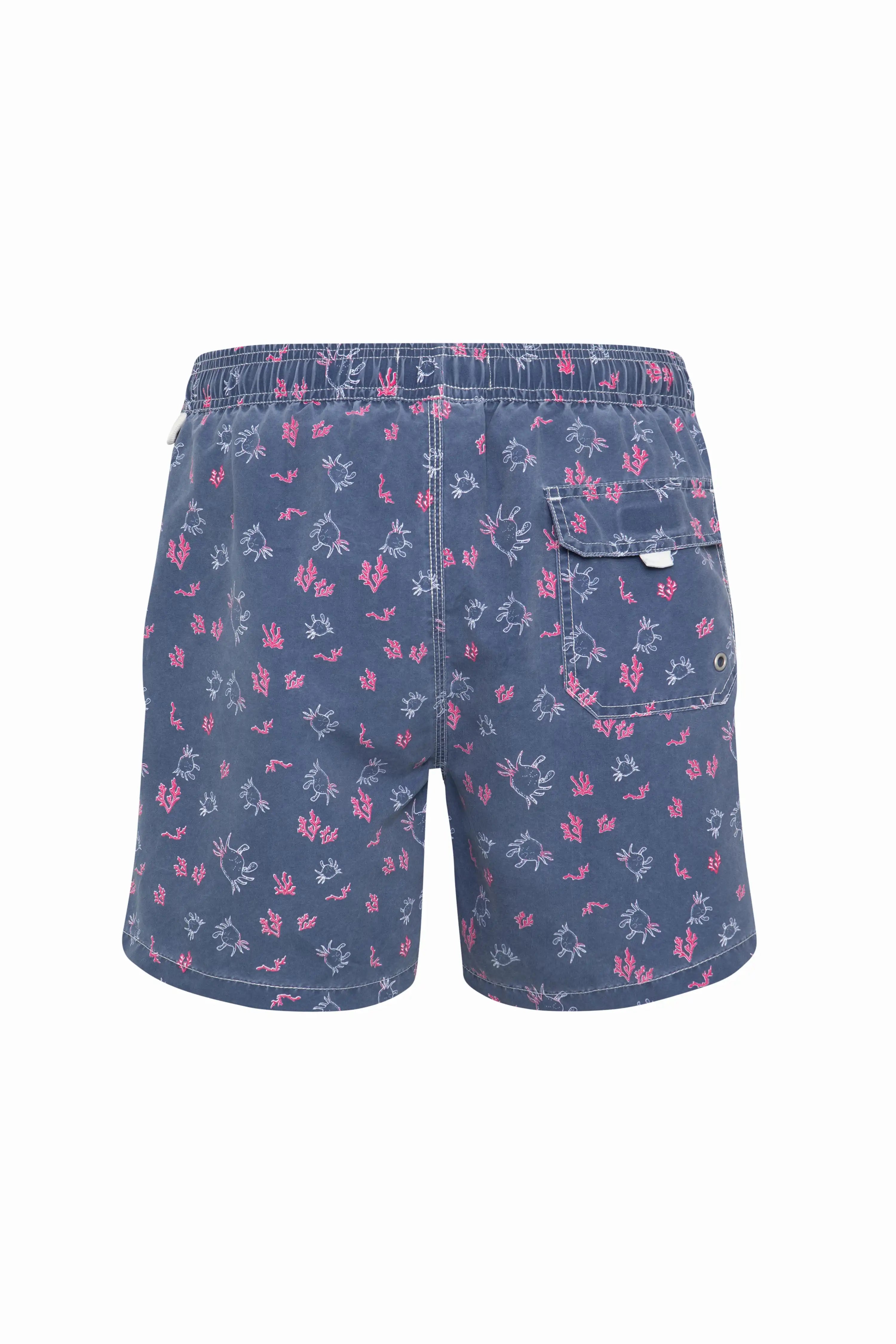 Bañador bermuda estampado Mundo Marino azul marino lavado