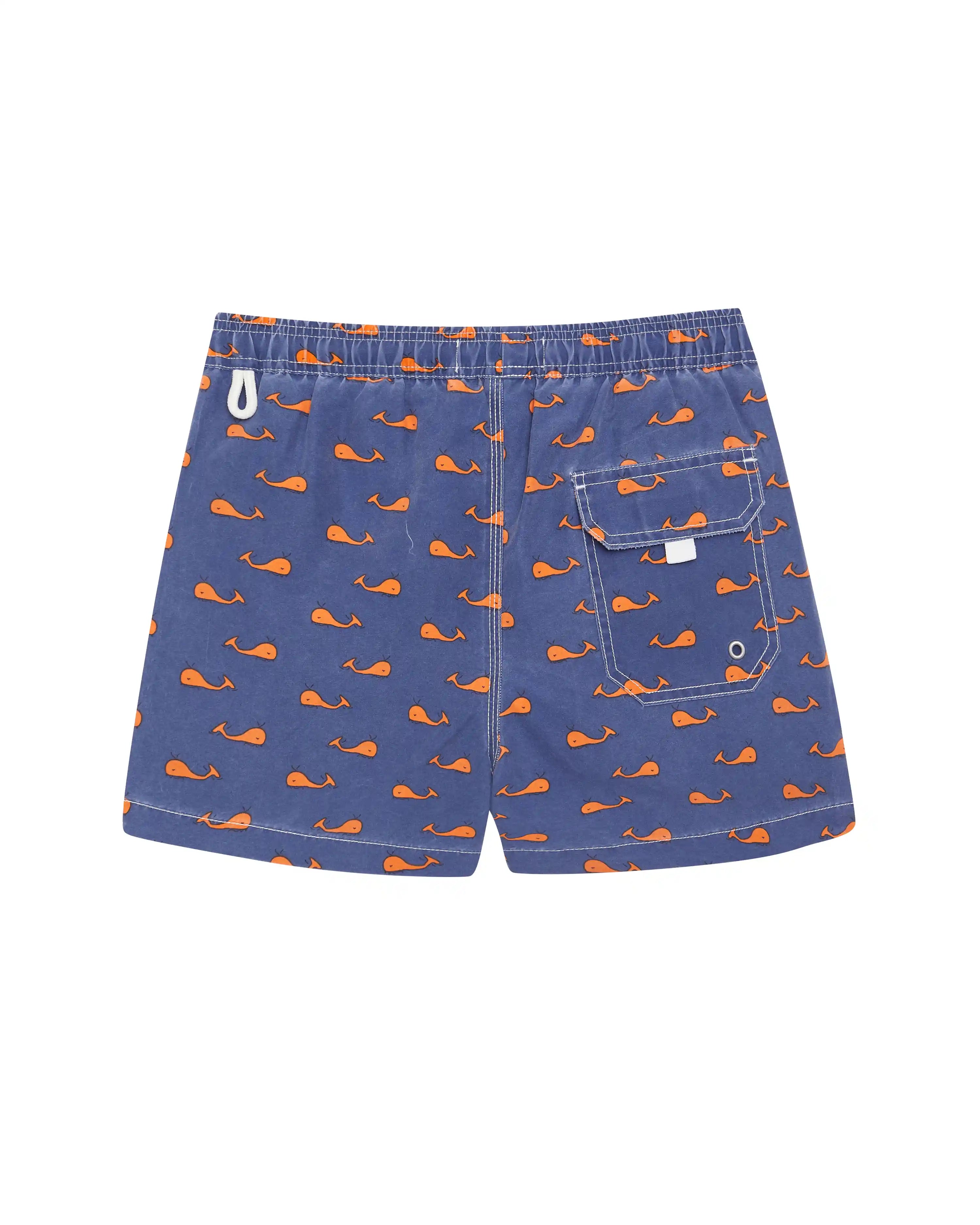 Bañador bermuda niño Kiff Kiff azul lavado estampado Ballenas