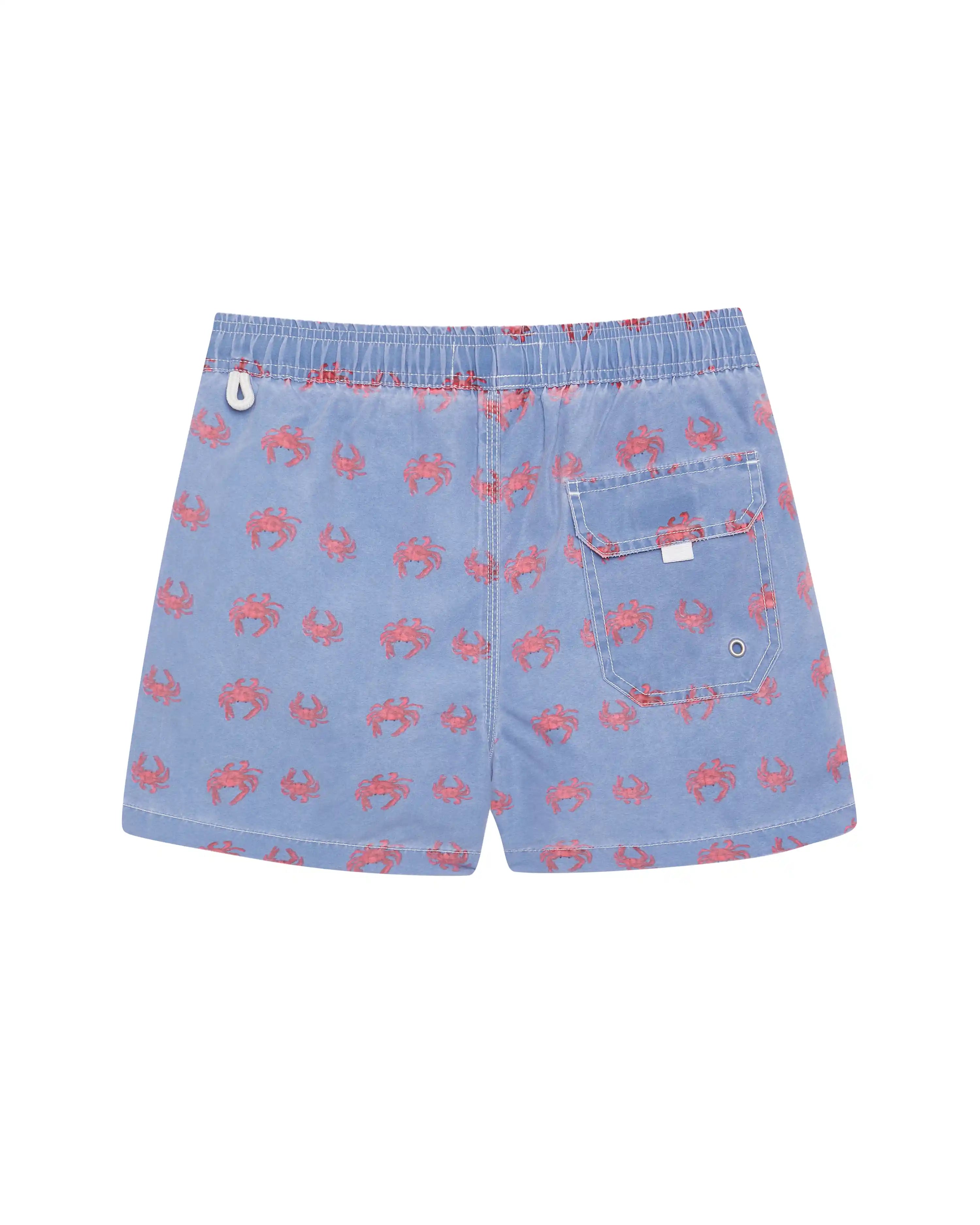 Bañador bermuda niño Kiff Kiff azul lavado estampado Cangrejo