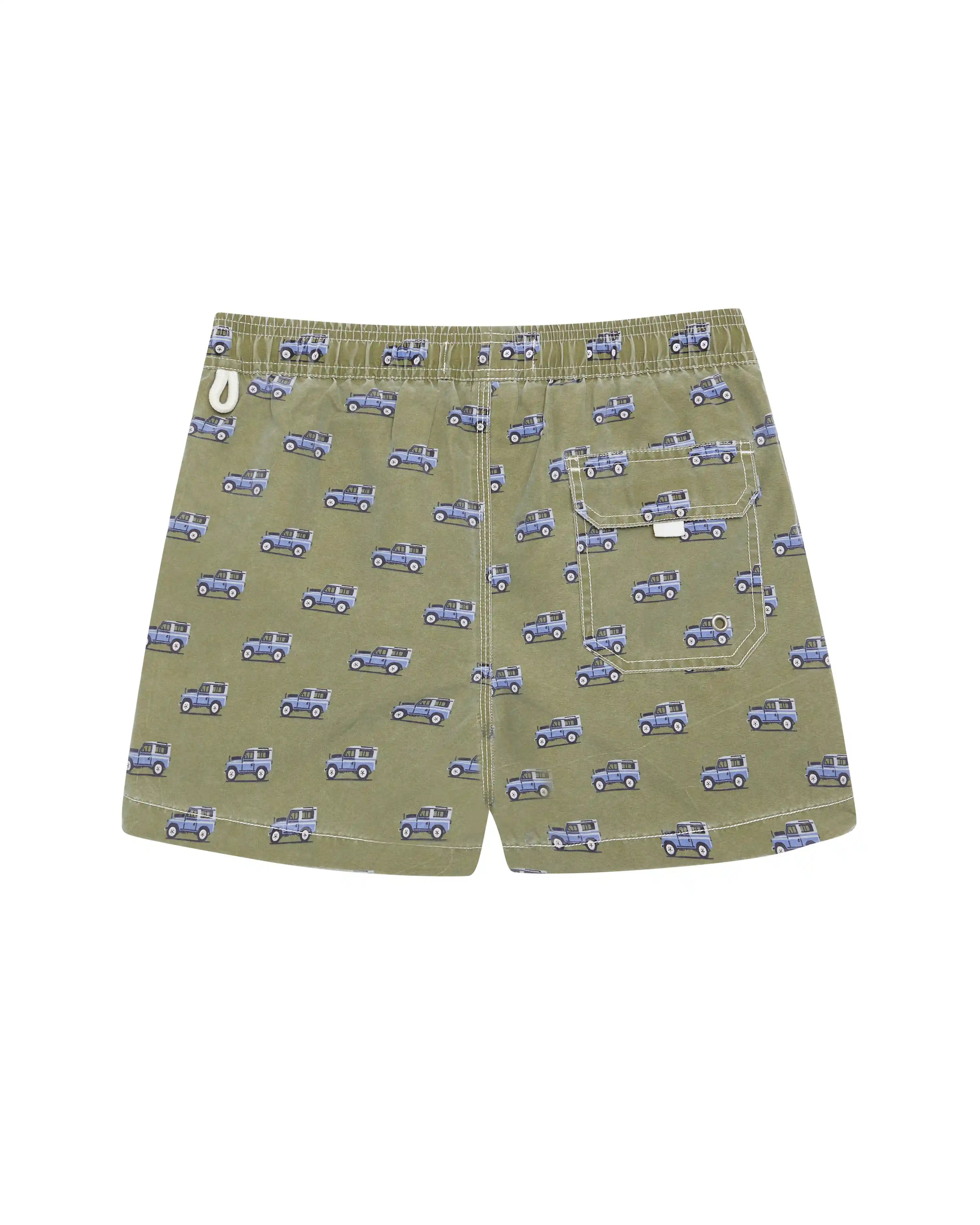 Bañador bermuda niño Kiff Kiff verde lavado estampado Jeep