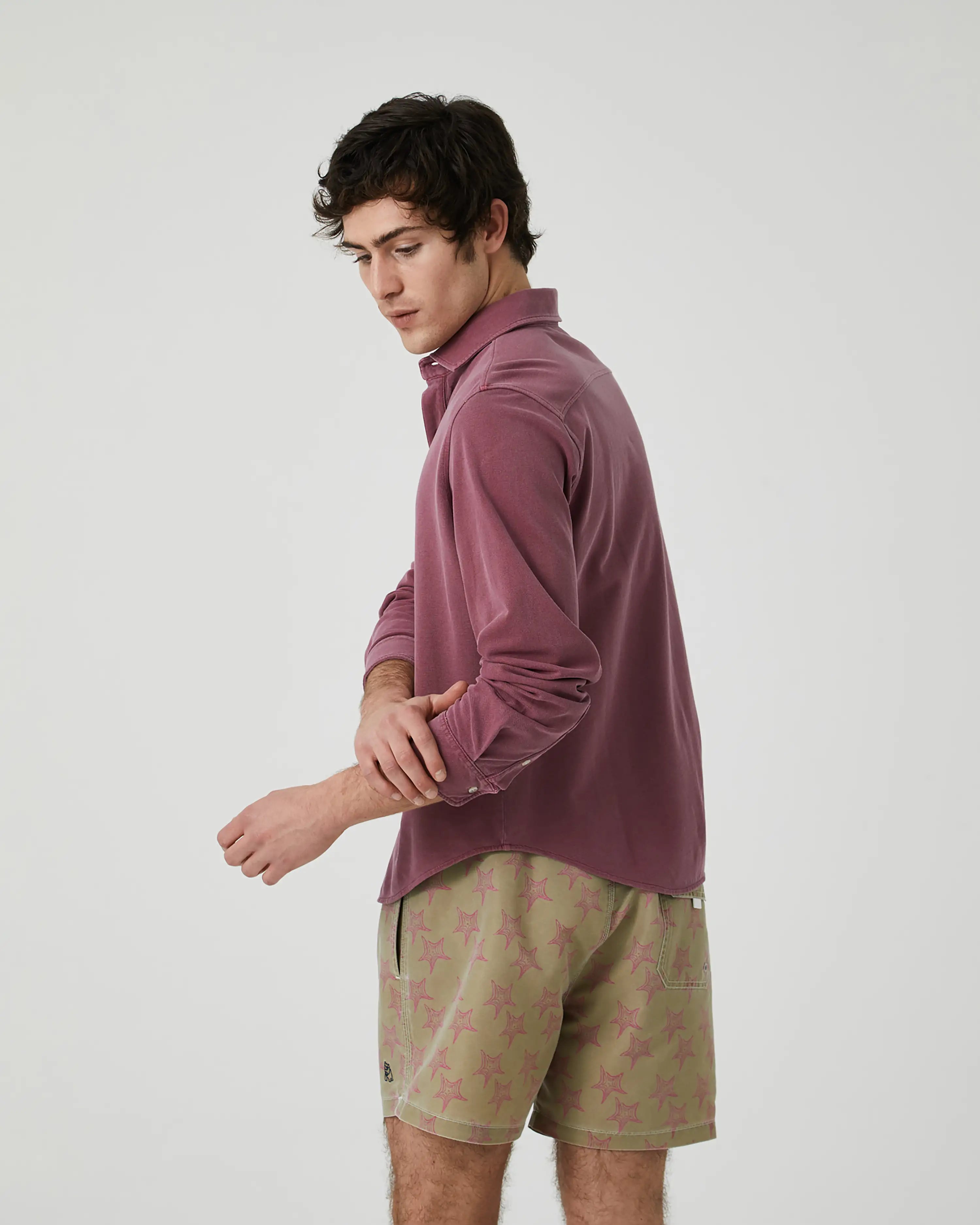 Bañador bermuda hombre Kiff Kiff verde lavado estampado estrellas