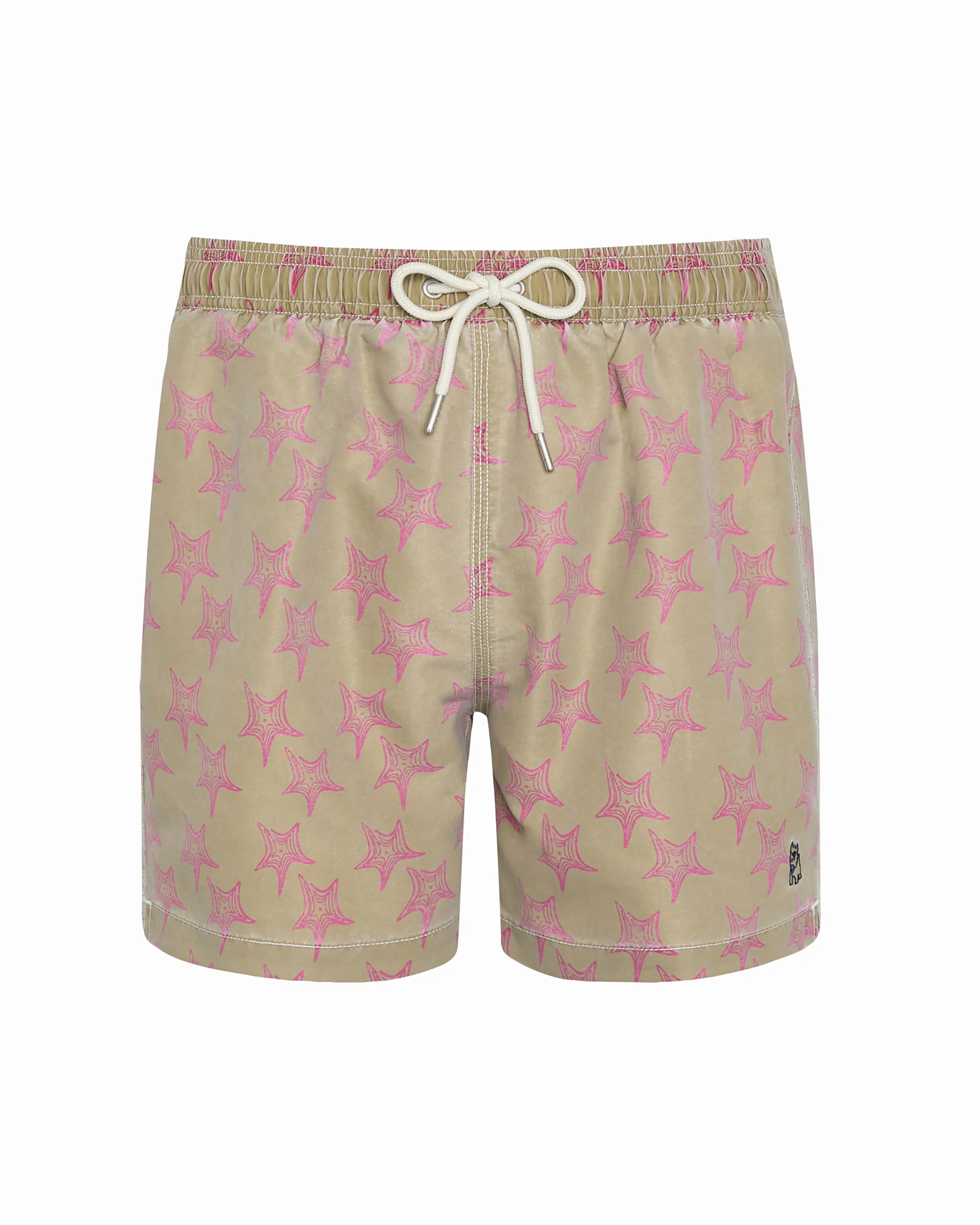 Bañador bermuda hombre Kiff Kiff verde lavado estampado estrellas