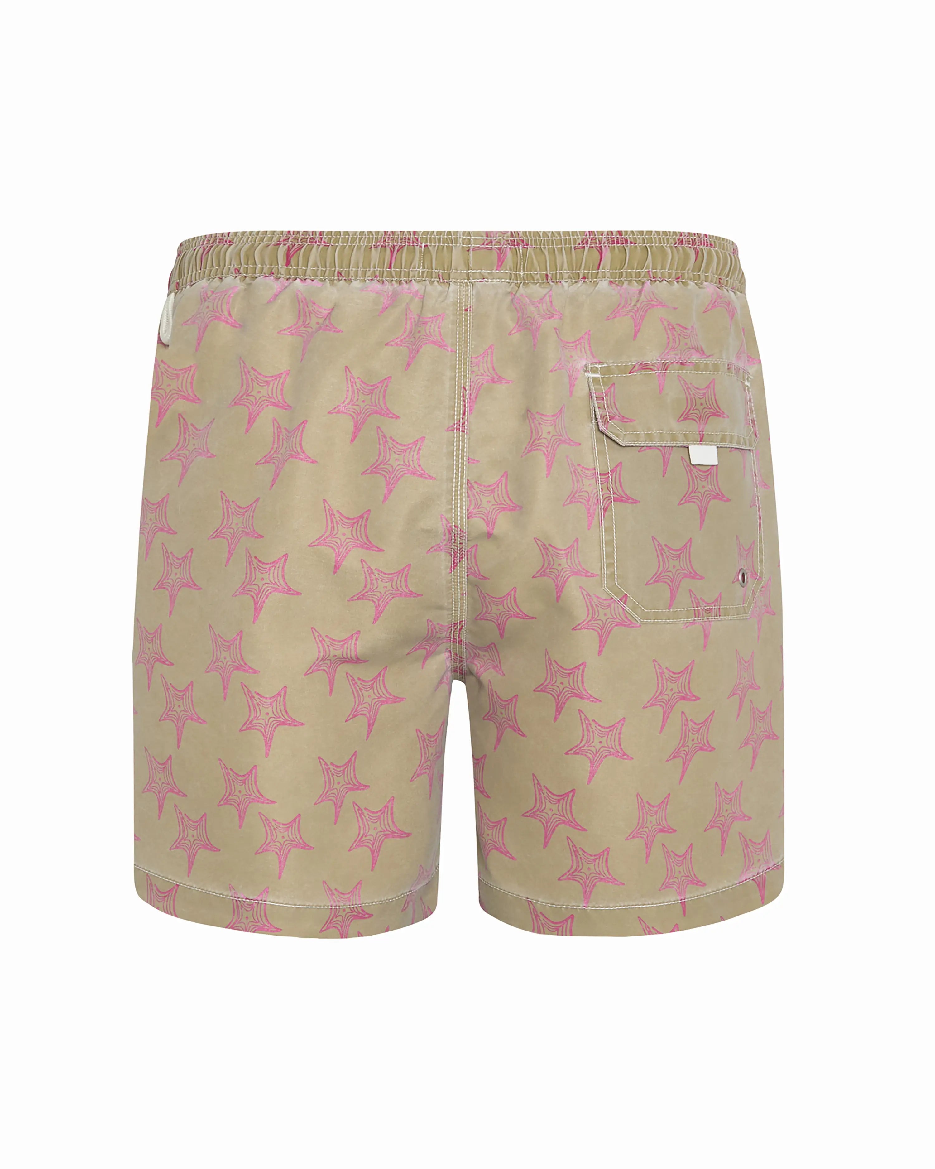 Bañador bermuda hombre Kiff Kiff verde lavado estampado estrellas