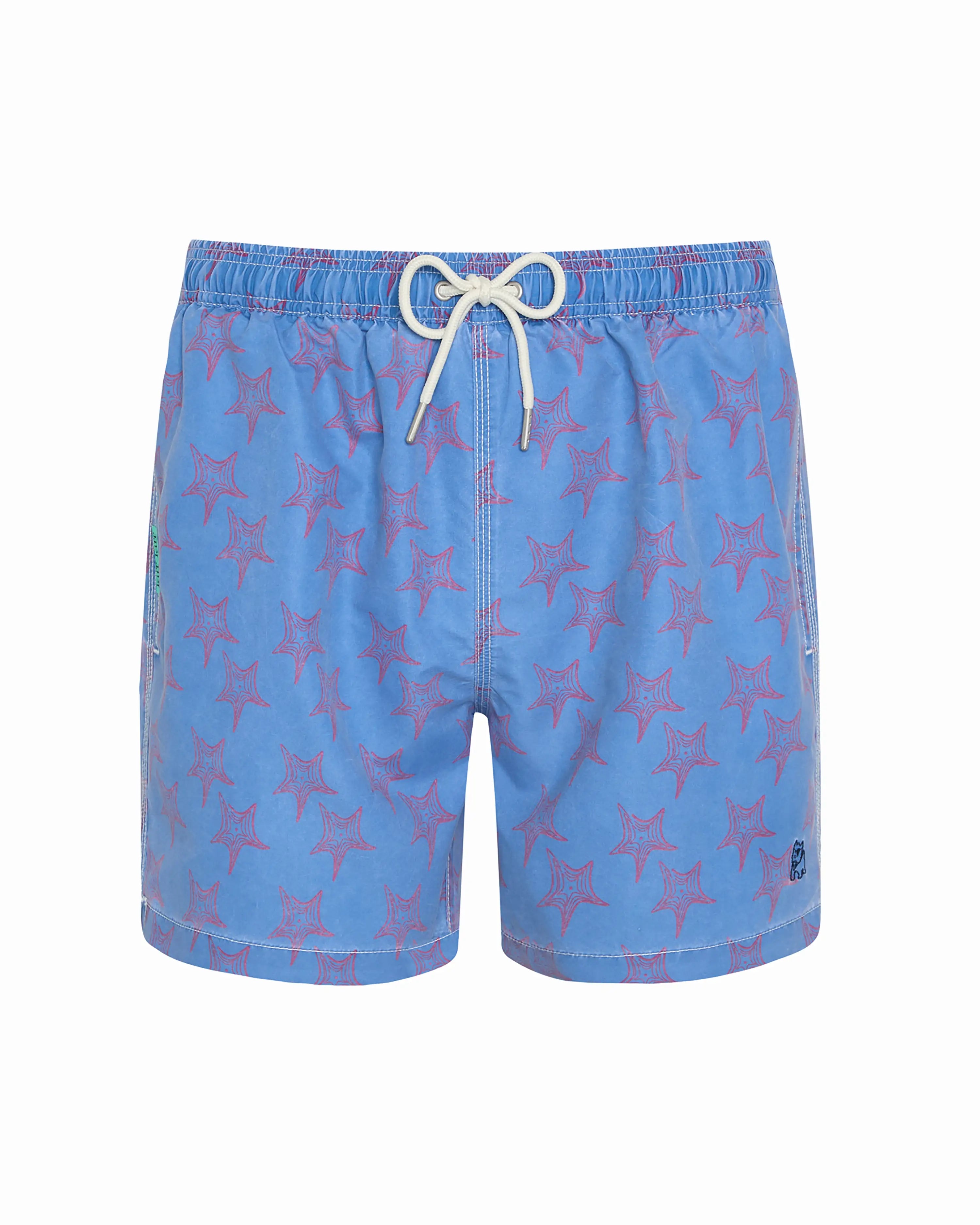 Bañador bermuda hombre Kiff Kiff azul lavado estampado ESTRELLAS
