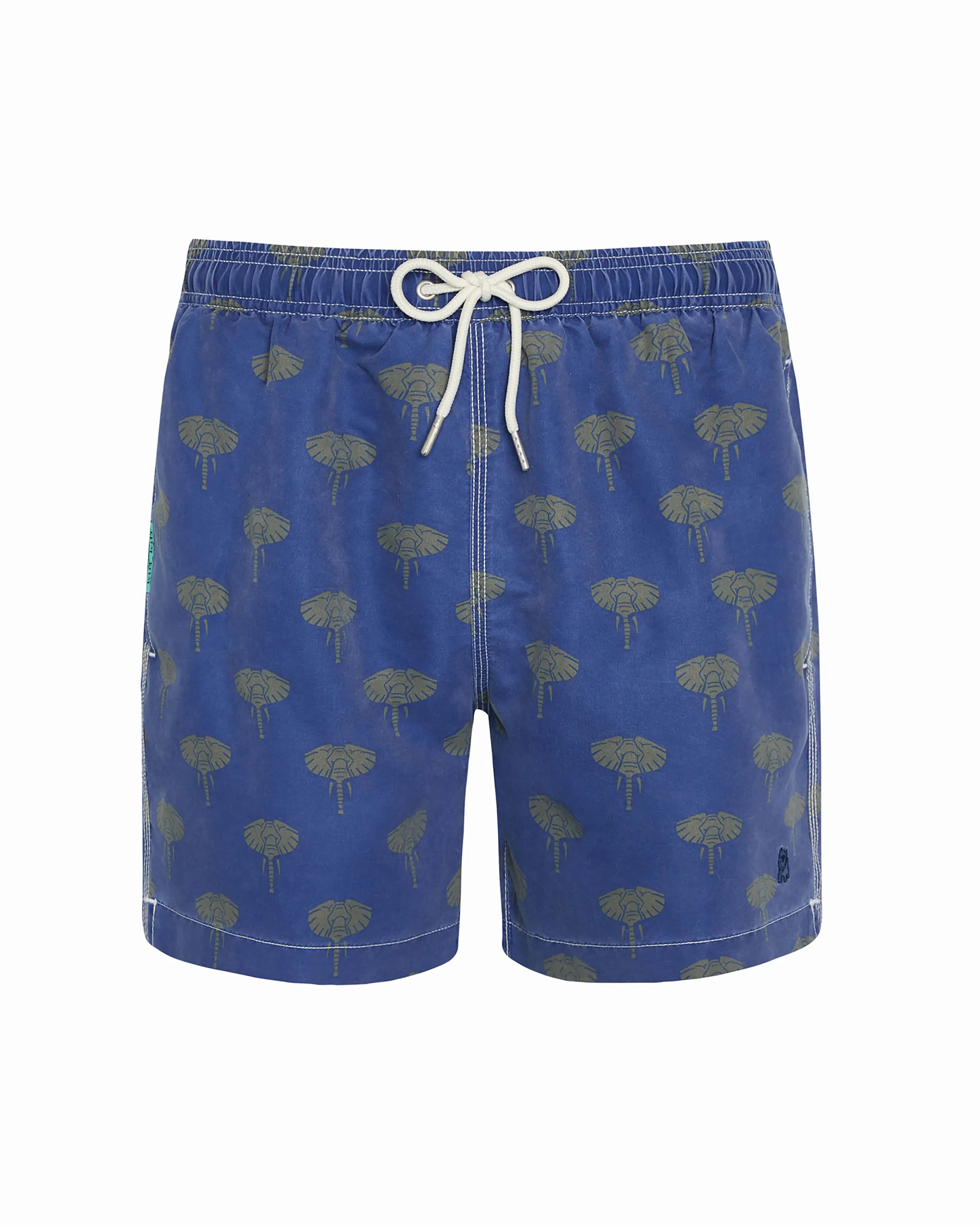 Bañador bermuda hombre Kiff Kiff azul lavado estampado Elefantes