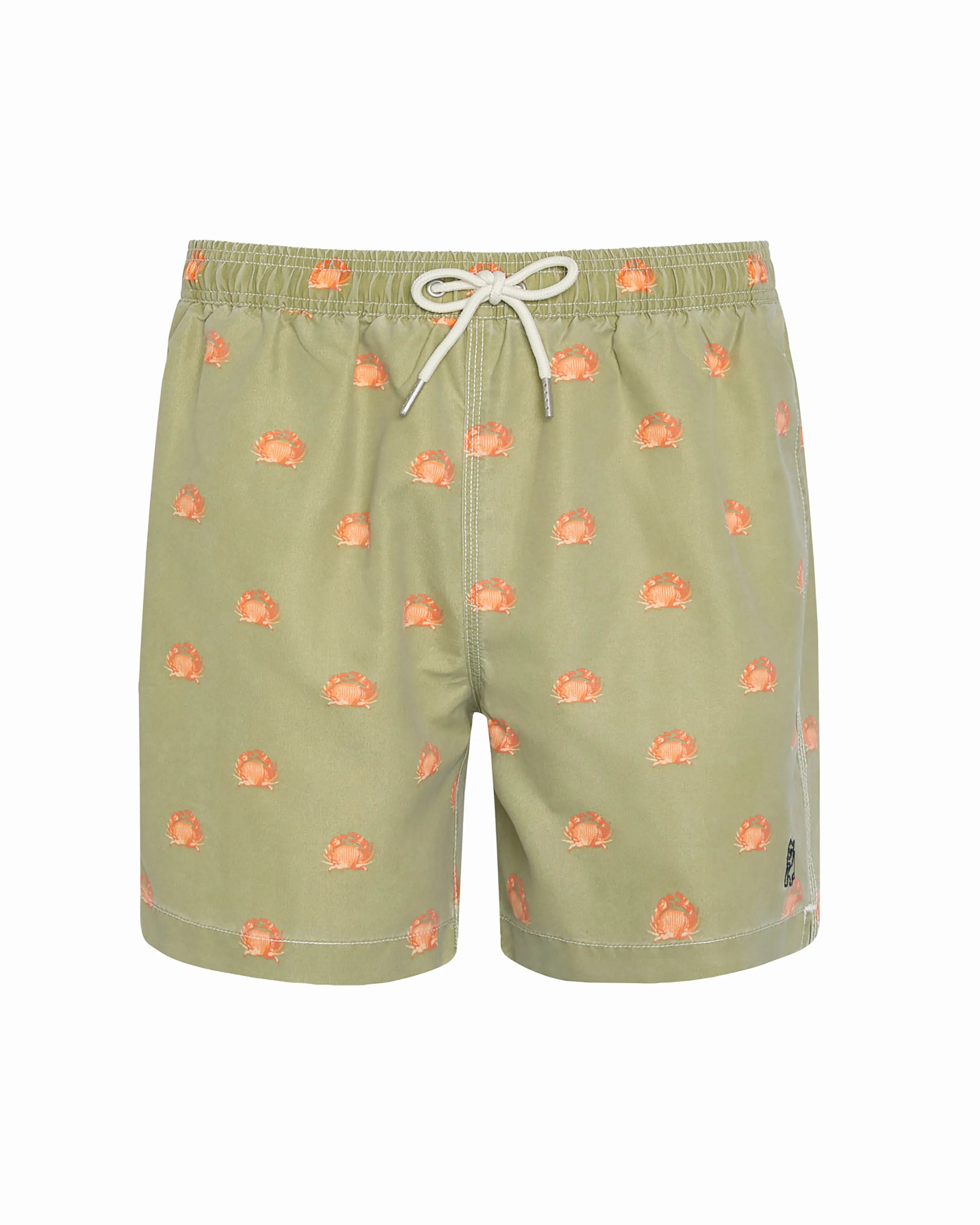 Bañador bermuda hombre Kiff Kiff verde lavado estampado Cangrejo